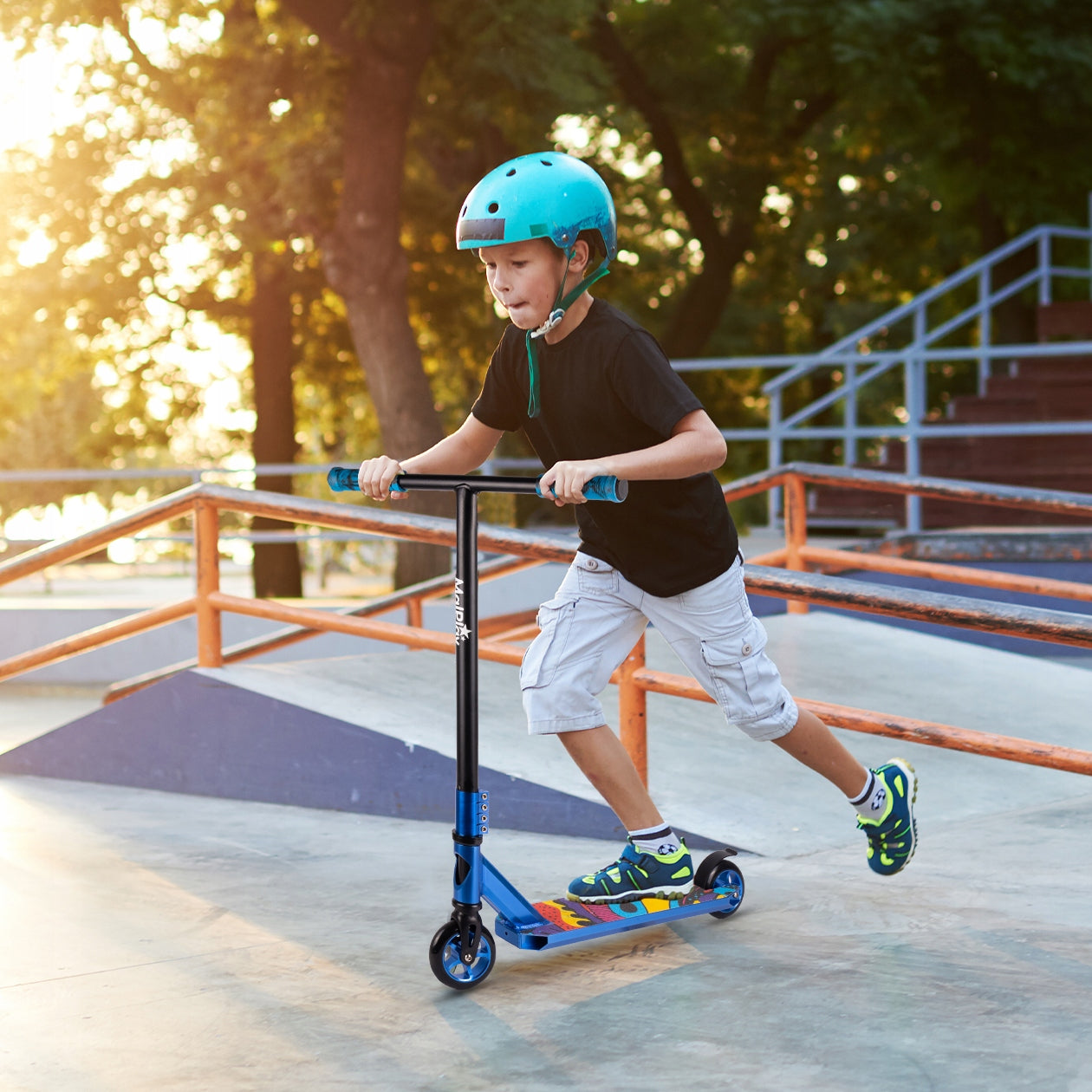 HIGH-PERFORMANCE SCOOTER T-BAR FOR STREET TRICKS HEIGHT 84CM DURABLE ABEC-9 Kind tri-wheeled