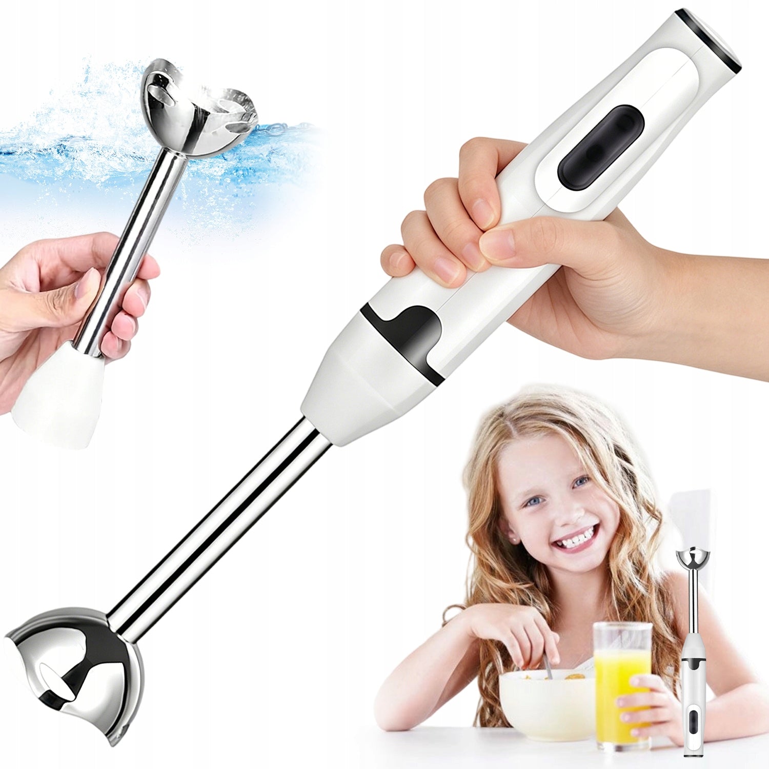 HIGH POWER ELECTRIC HAND BLENDER 400W KITCHEN STAINLESS STEEL