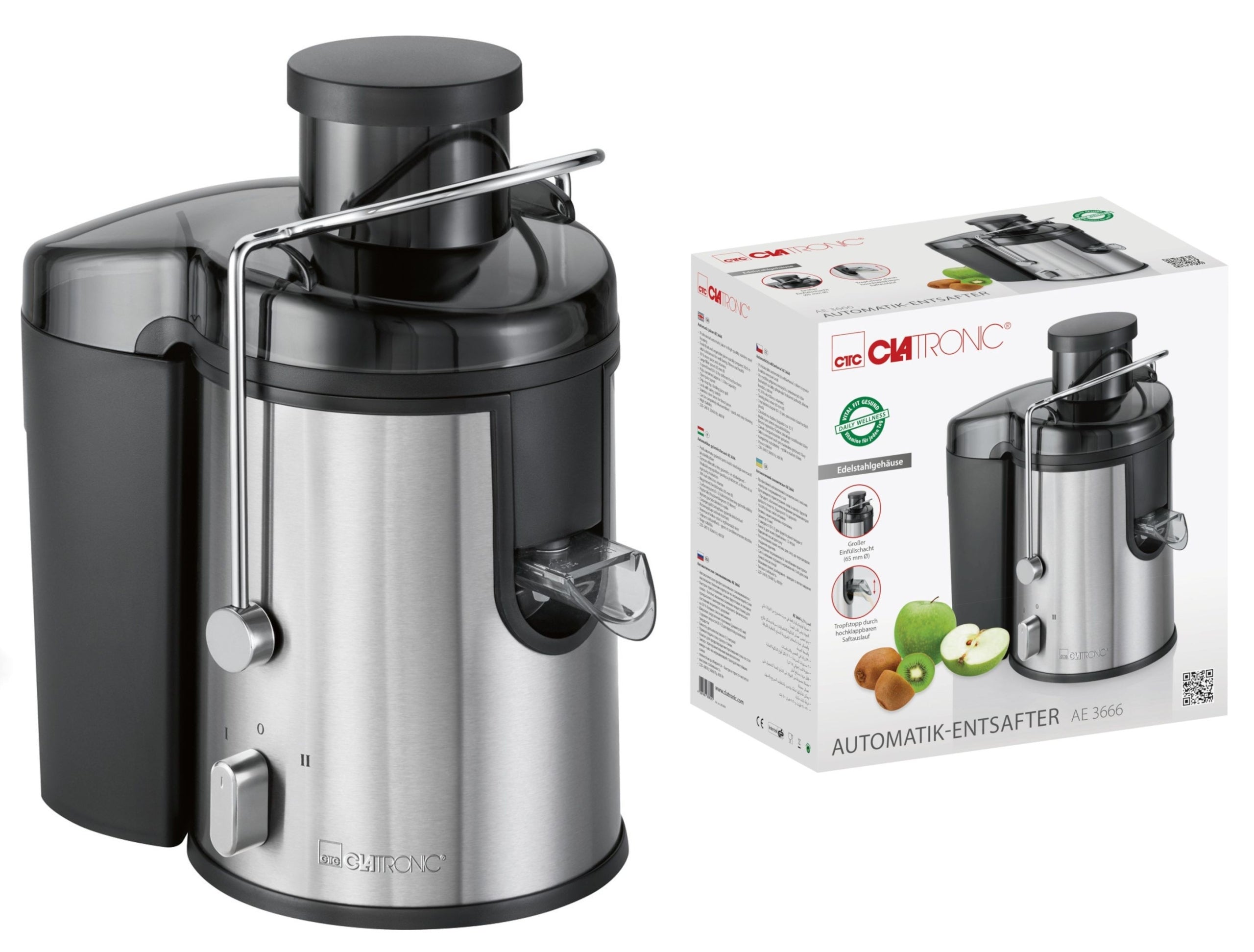 HIGH SPEED JUICER WHOLE FRUIT CLATRONIC AE
