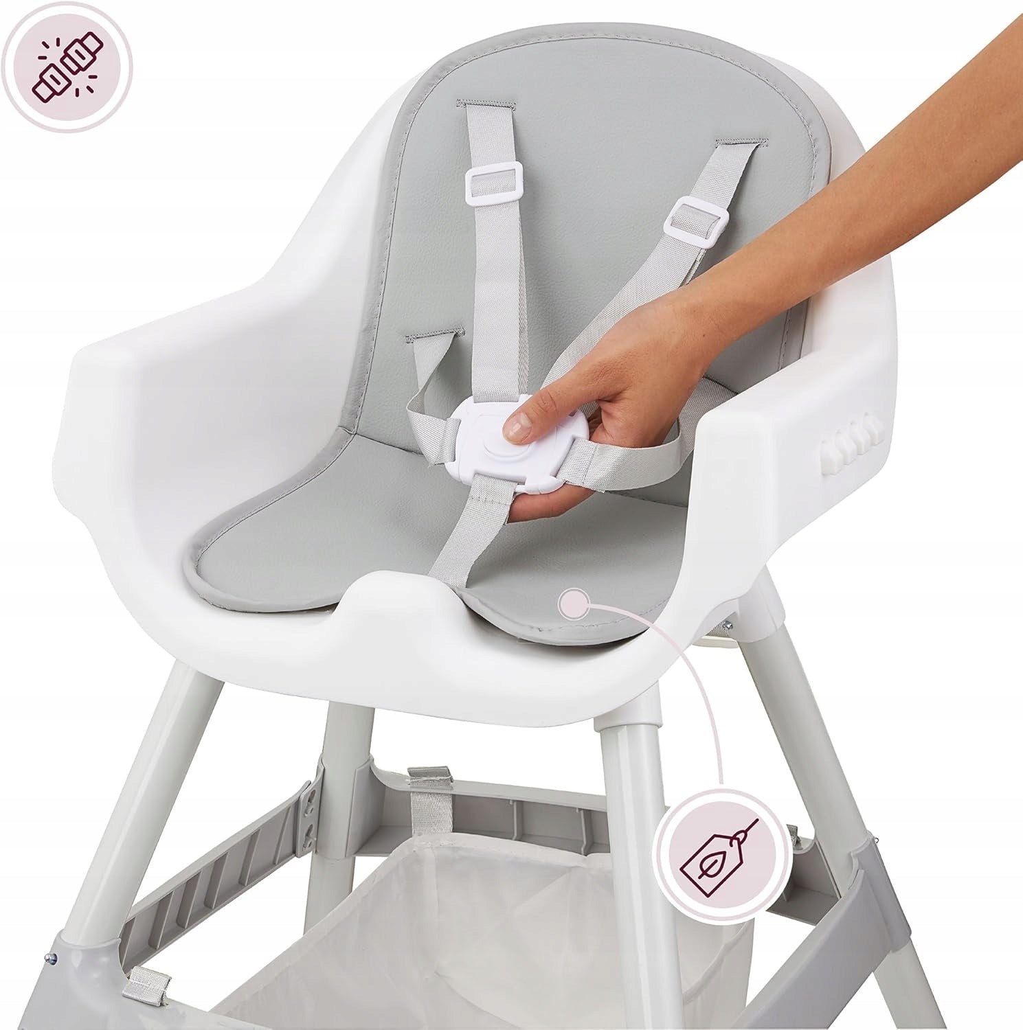 HIGHCHAIR ADJUSTABLE WITH LIFT TRAY 2in1 86cm GREY COMFORTABLE Manufacturer code KRZESEŁKO DO KARMIENIA REGULOWANE Z TACKĄ