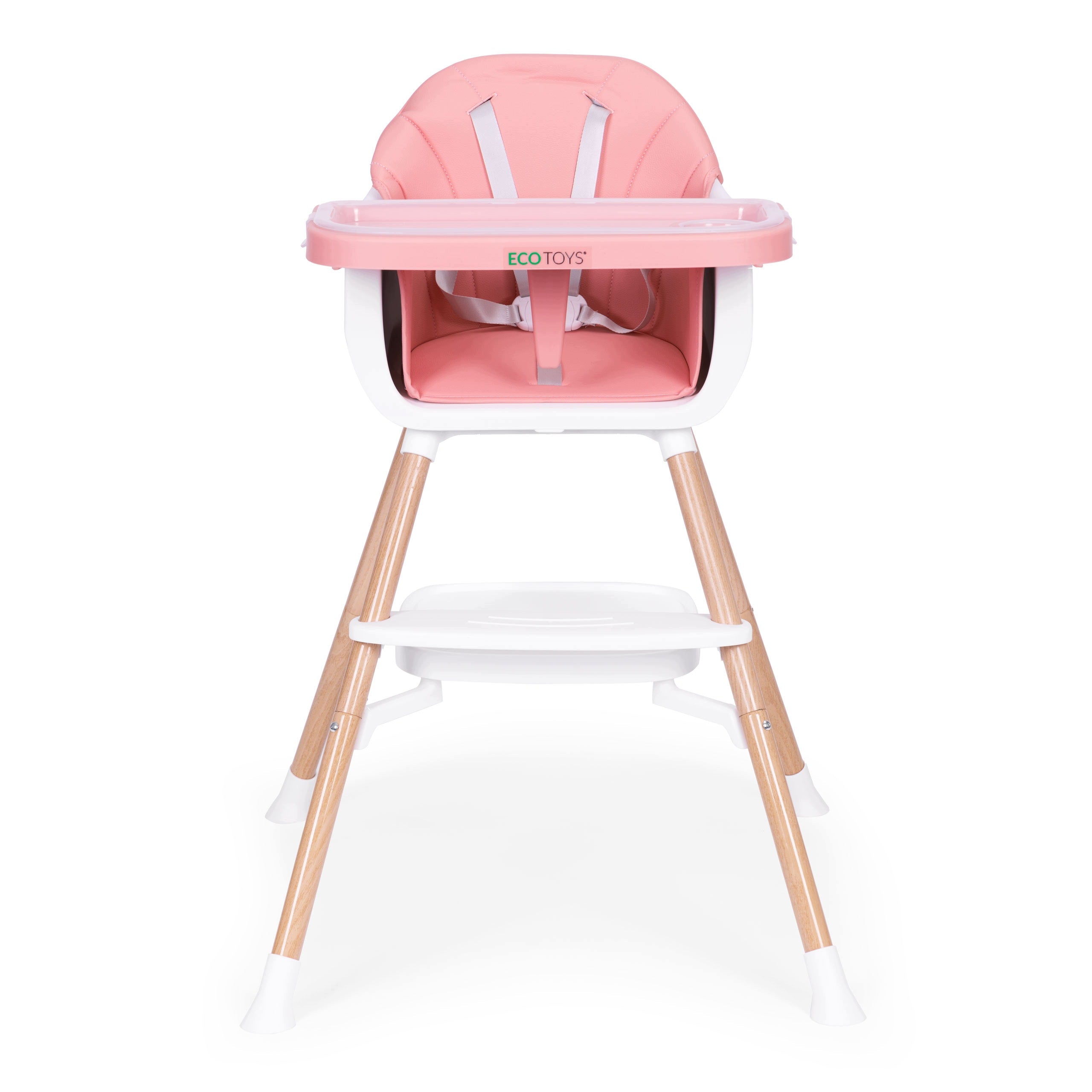 HIGHCHAIR BABY SEAT 2IN1 STRAPS ADJUSTABLE TRAY PINK Packaging status original
