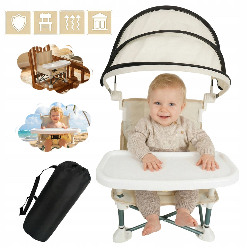 HIGHCHAIR, CHILDREN'S HIGH CHAIR, WITH UMBRELLA, BEACH CHAIR