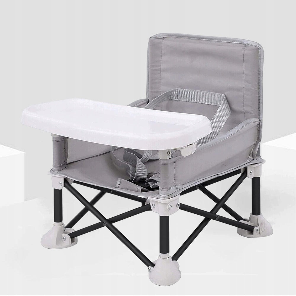 HIGHCHAIR FOLDING BABY FEEDING SEAT 3IN1 SAFETY Color shades of gray and silver