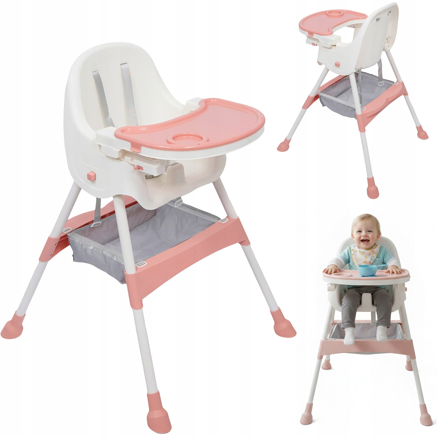 HIGHCHAIR FOLDING SEAT TRAY ADJUSTABLE STRAPS FOR KIDS