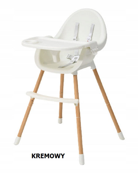 HIGHCHAIR FOR CHILDREN 3in1 TRAY SEAT CREAM SEE