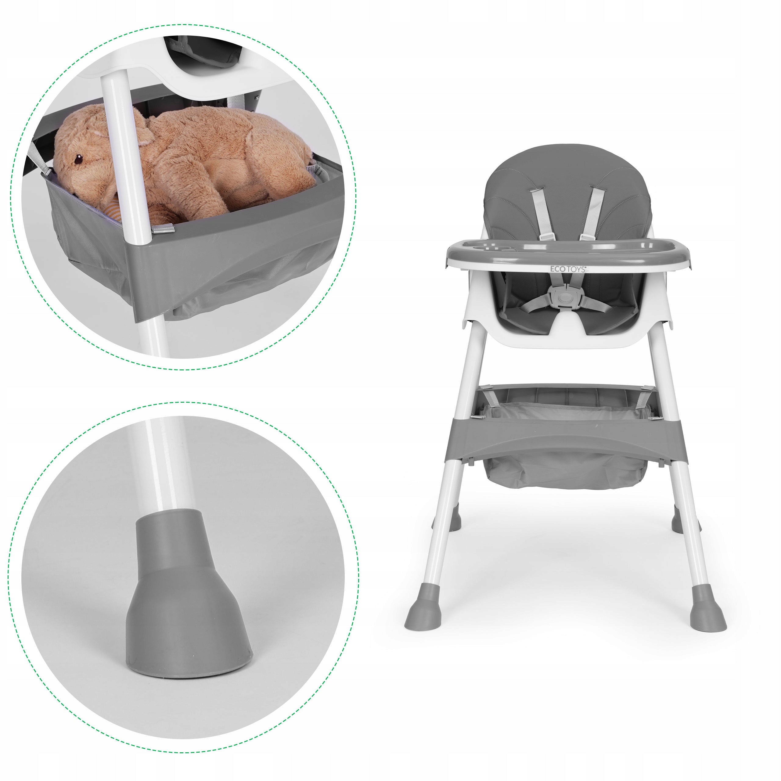 HIGHCHAIR FOR CHILDREN FOLDING SEAT TRAY SAFETY BELTS Manufacturer code DO KARMIENIA DZIECKA CHŁOPCA DZIEWCZYNKI N