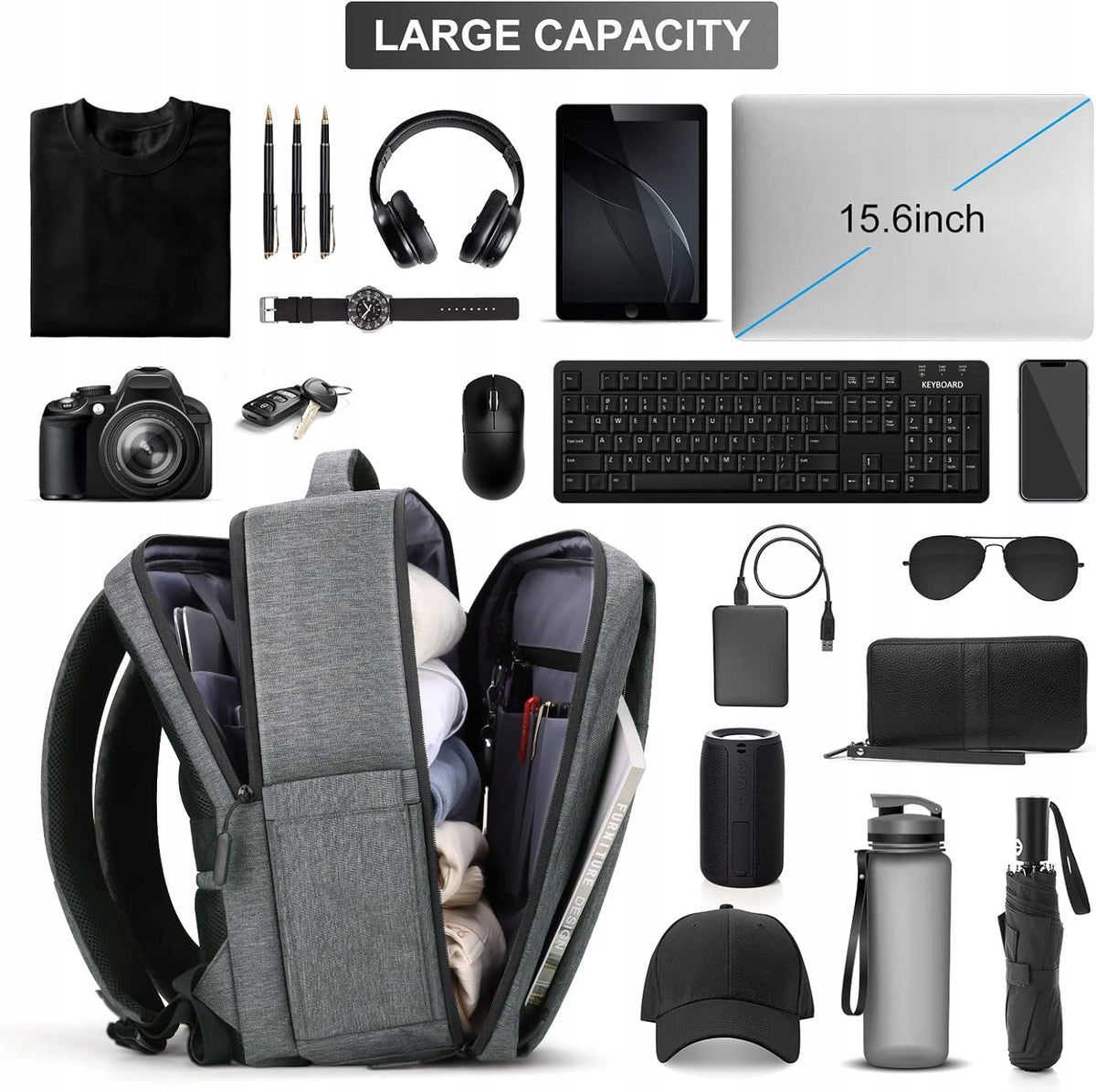 HIKING BACKPACK TRAVEL AIRPLANE CASE WATERPROOF FOR USB LAPTOP Kind city