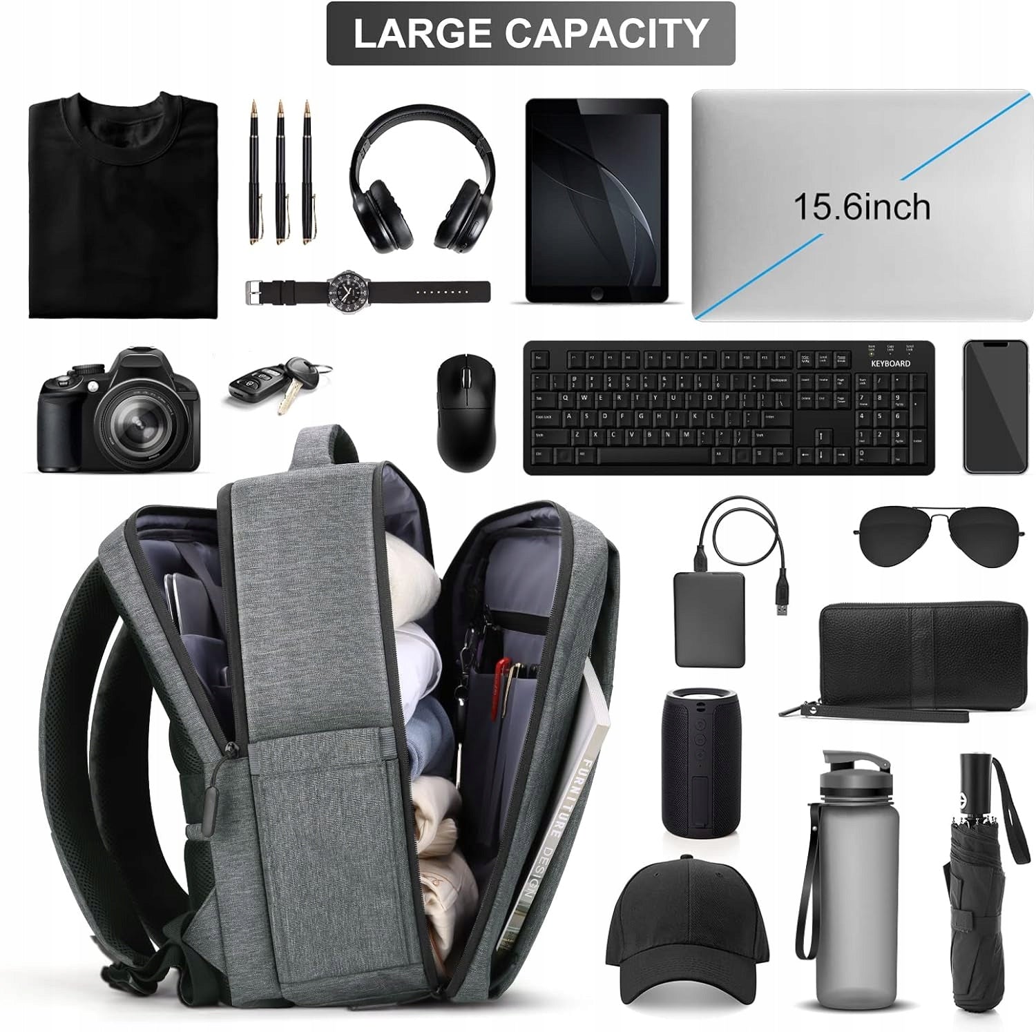 HIKING BACKPACK TRAVEL AIRPLANE CASE WATERPROOF FOR USB LAPTOP Kind city