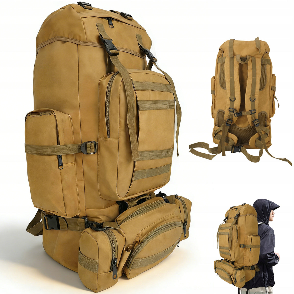 HIKING BACKPACK TREKKING WATERPROOF STRONG LARGE 100L FOR TRIPS