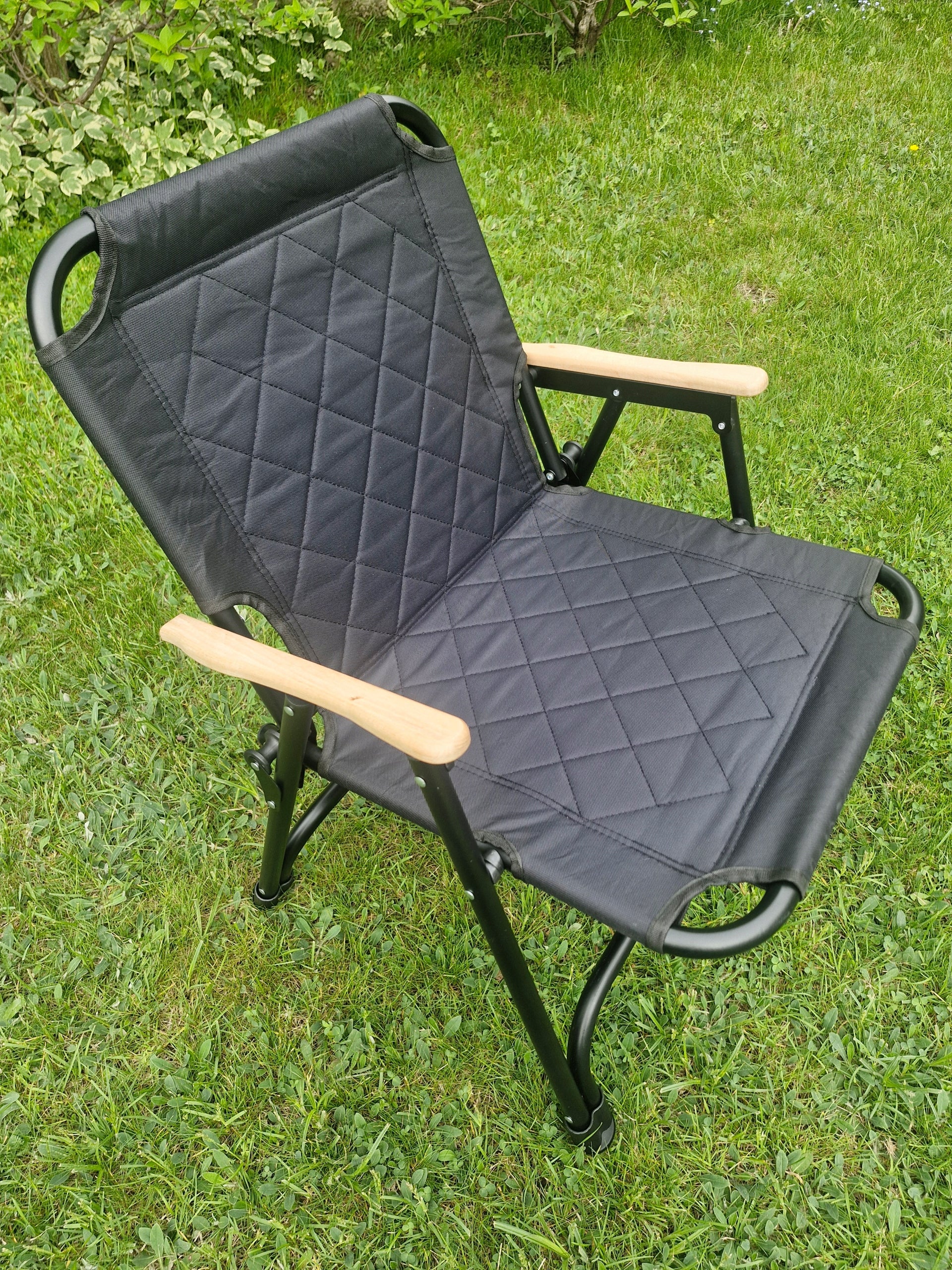HIKING CHAIR FOLDING ARMCHAIR BEACH CHAIR BLACK Packaging status original