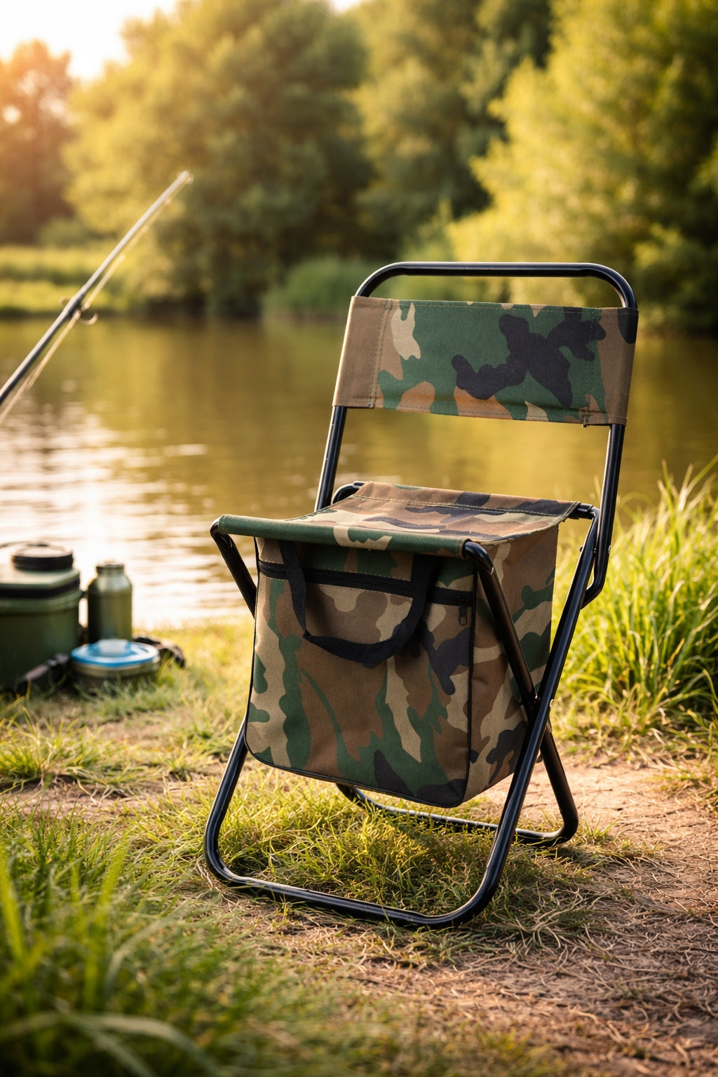 HIKING FISHING CHAIR WITH BAG FOLDING 2IN1 CAMO Small Model LET-KW-01