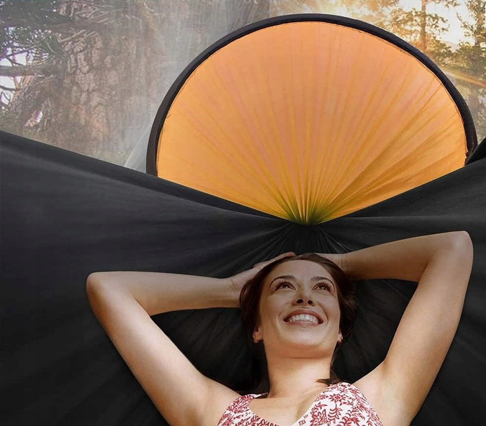 HIKING HAMMOCK MOSQUITO NET TENT HANGING TREE CAMPING Color black