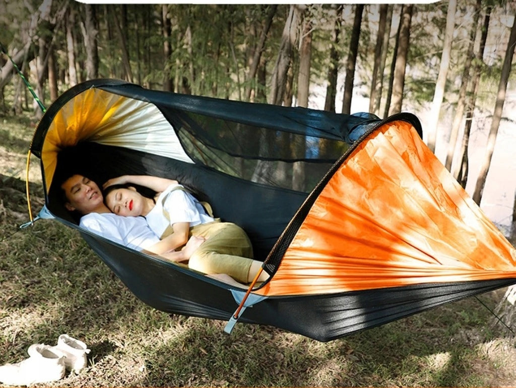 HIKING HAMMOCK MOSQUITO NET TENT HANGING TREE CAMPING Model NAMIOT WISZĄCY 2os 280cm Z MOSKITIERĄ