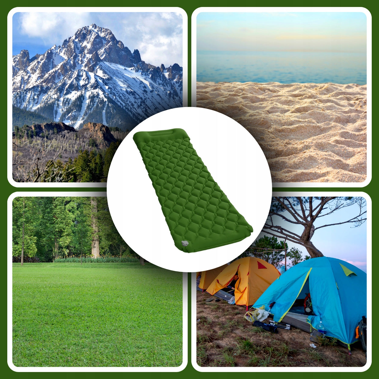 HIKING INFLATABLE MATTRESS WITH CAMPING PILLOW RETRACTABLE TENT MAT Brand MEMFLOW