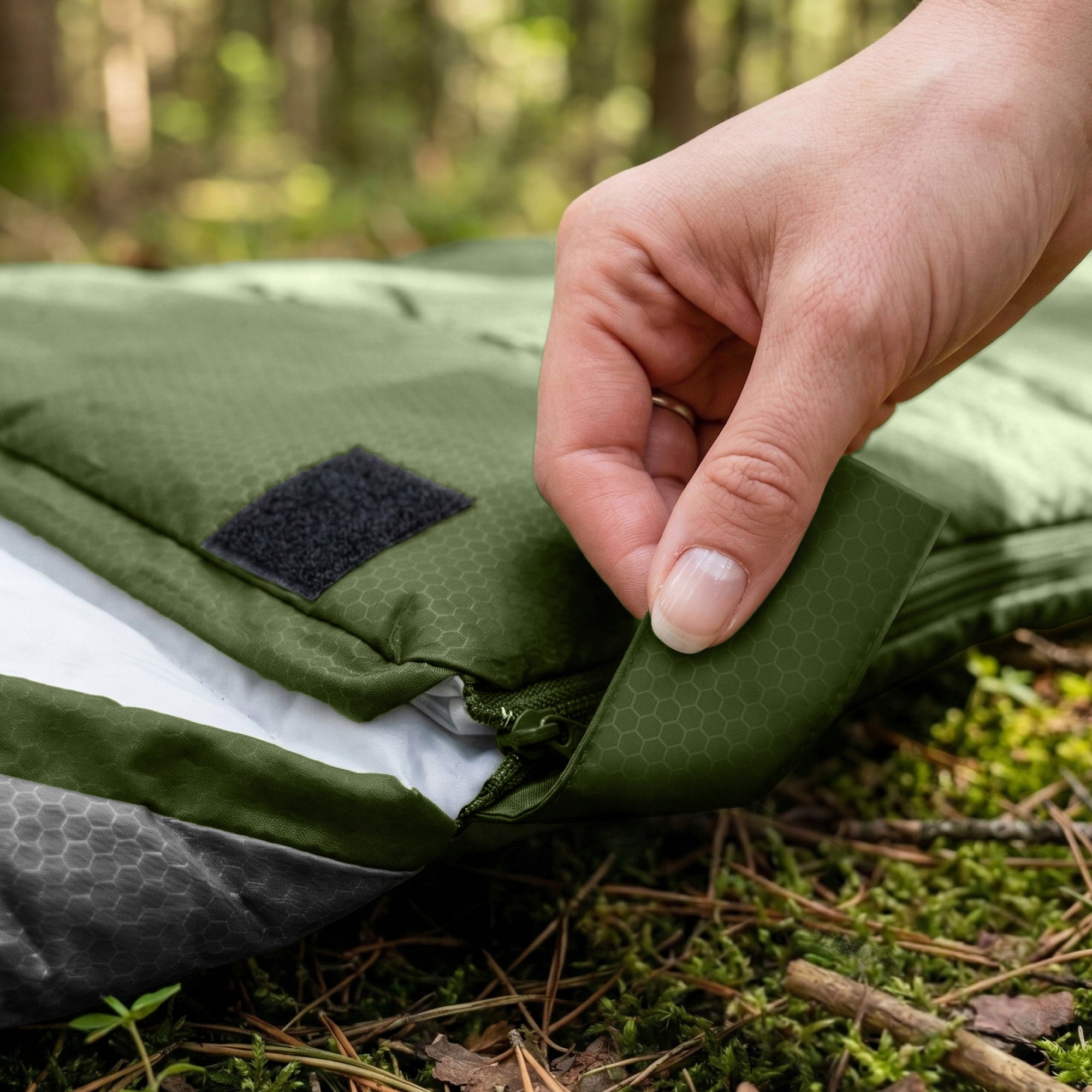 HIKING SLEEPING BAG CAMPING MUMMY HIKING DUVET WARM LIGHT HOOD Manufacturer code Śpiwór turystyczny Standard Ciepły SBAG02