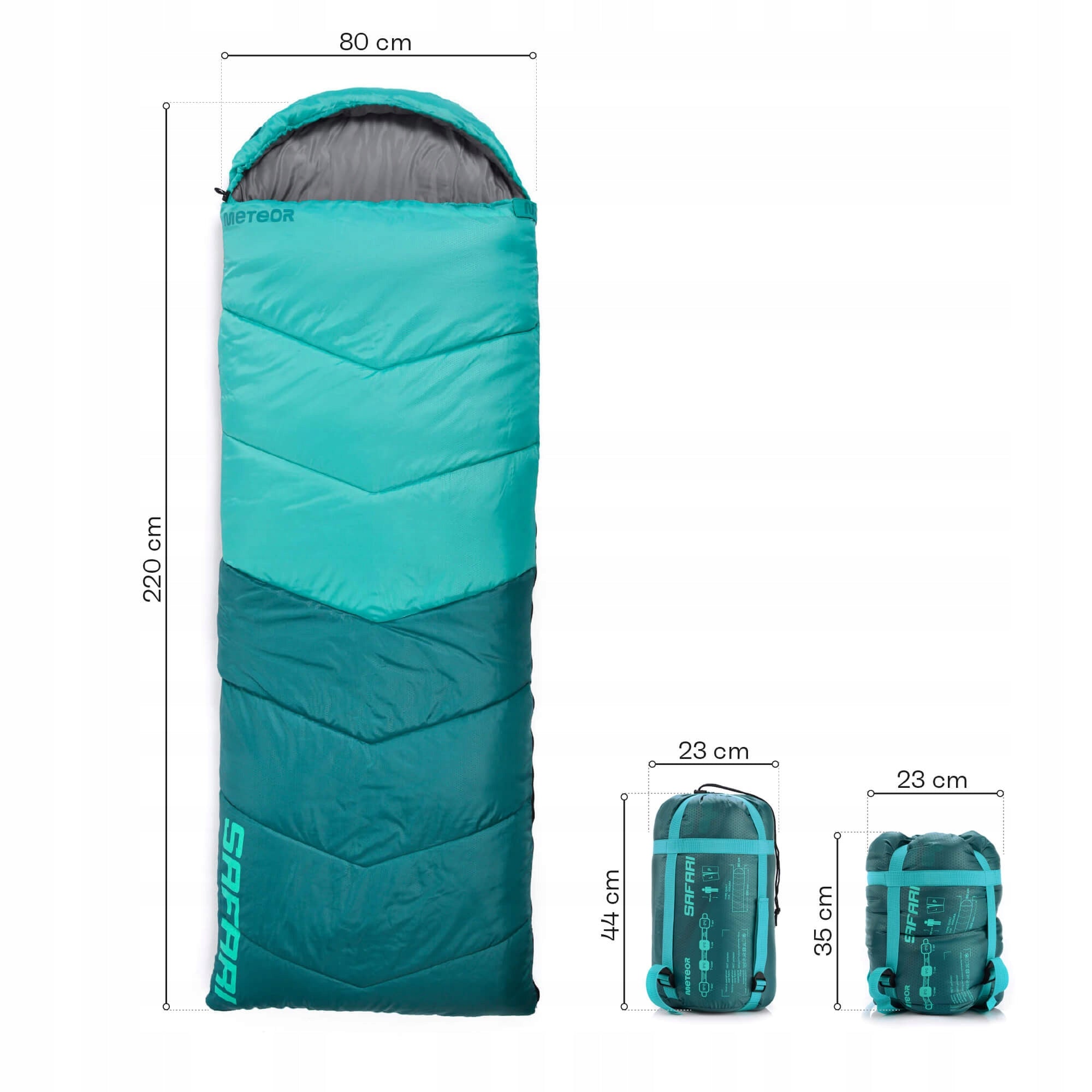 HIKING SLEEPING BAG FOR TENT QUILT WITH HOOD LIGHT METEOR 220x80 LEFT Packaging status original