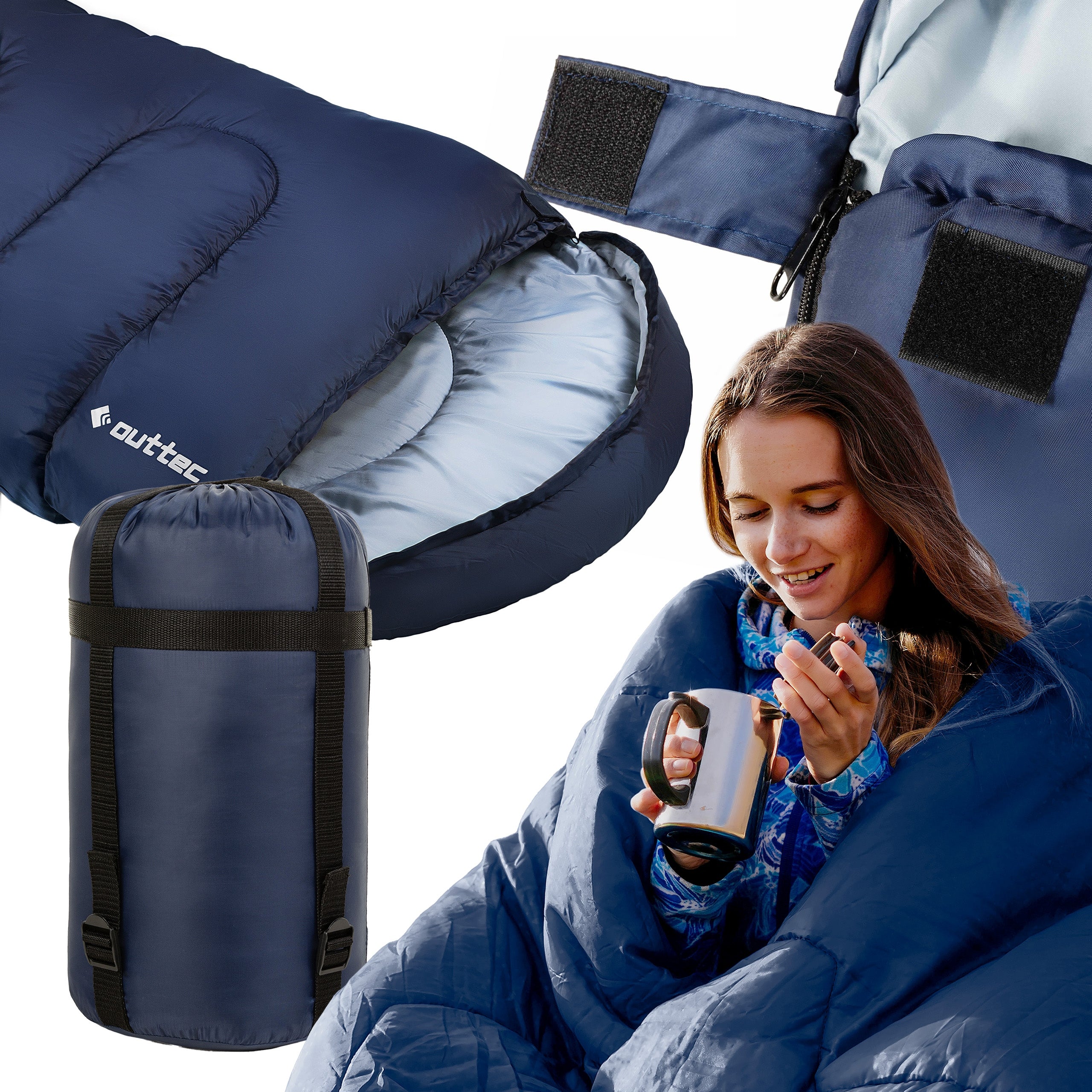 HIKING SLEEPING BAG LIGHT WHEEL WITH HOODED ALL-SEASON OUTTEC