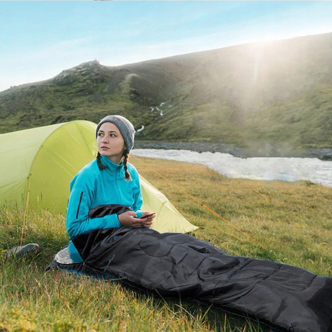 HIKING SLEEPING BAG WARM MUMMY DUVET LIGHTWEIGHT HOODED COVER 2in1 LARGE Manufacturer code 6001755PROFI