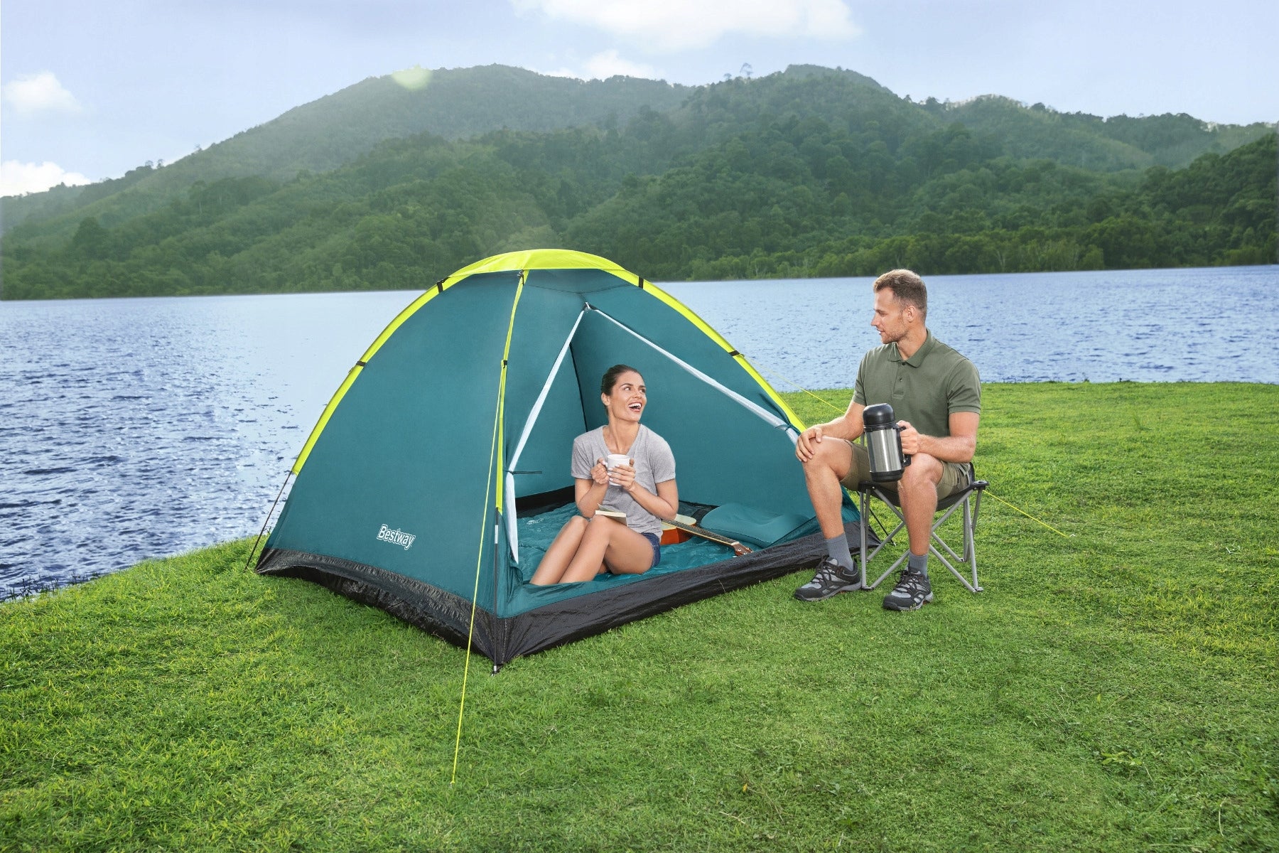 HIKING TENT FOR CAMPING WITH BAG LIGHT 205x145cm BESTWAY Number of people 2