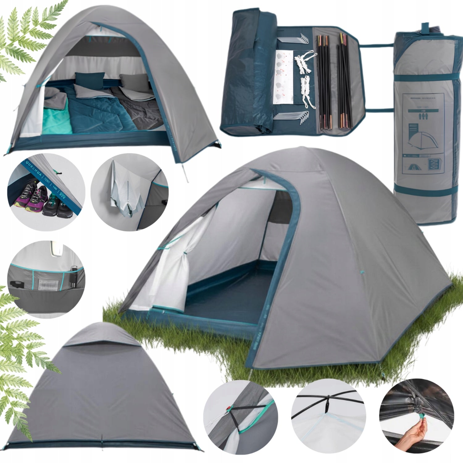 HIKING TENT LARGE CAMPING WATERPROOF 3 PERSON DURABLE LIGHTWEIGHT