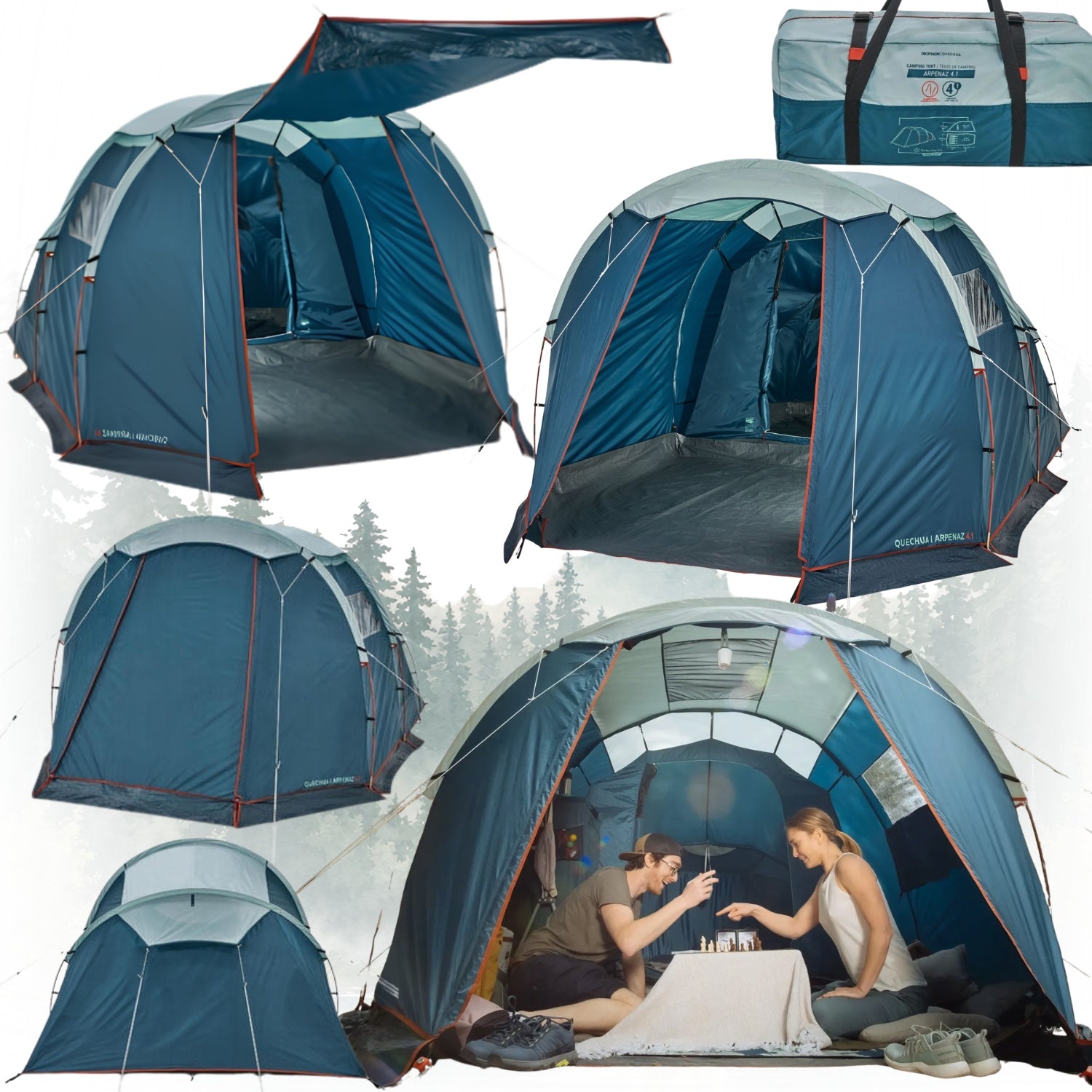 HIKING TENT LARGE LIGHTWEIGHT CAMPING WATERPROOF 4 PERSON DURABLE