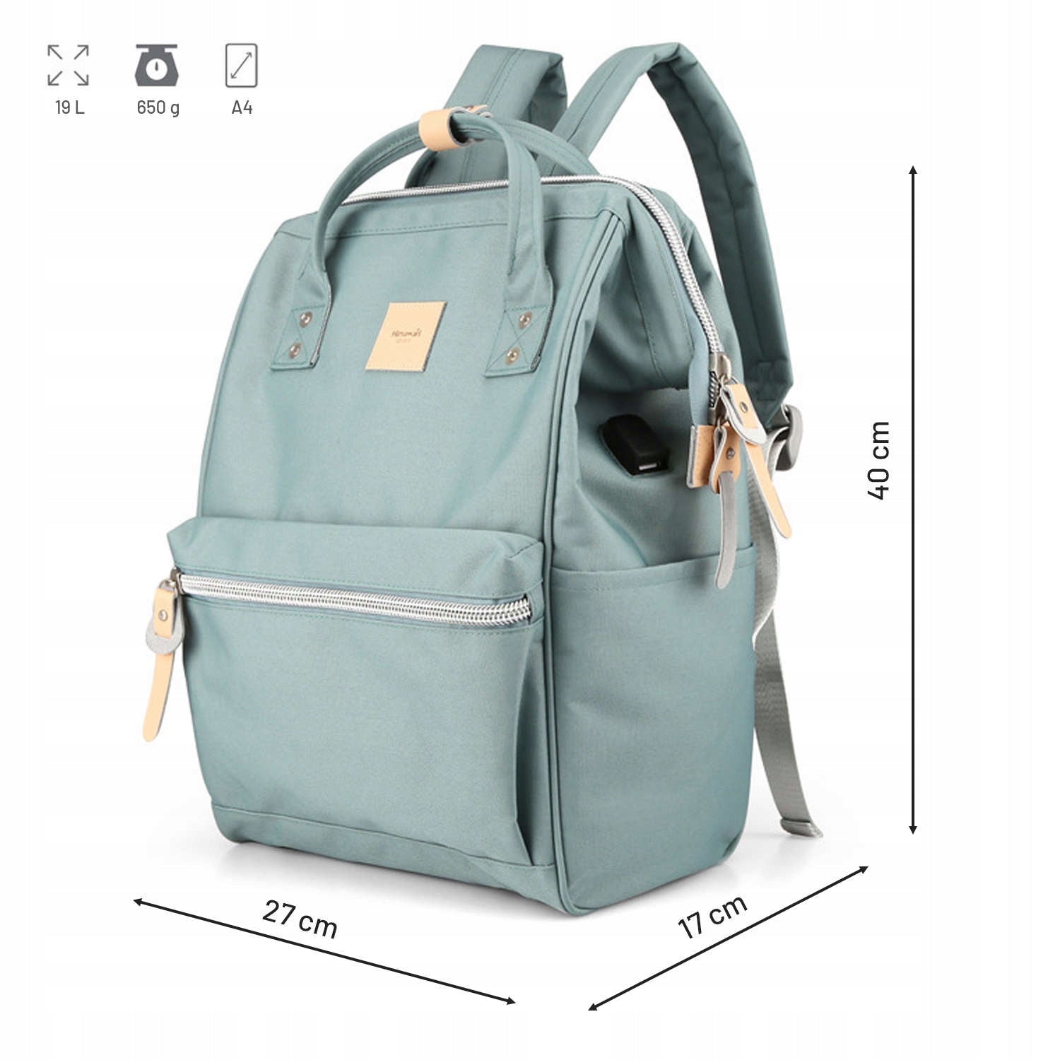 HIMAWARI CITY BACKPACK FOR LAPTOP 13-14 SCHOOL Manufacturer code Plecak z USB na laptopa A4 69328