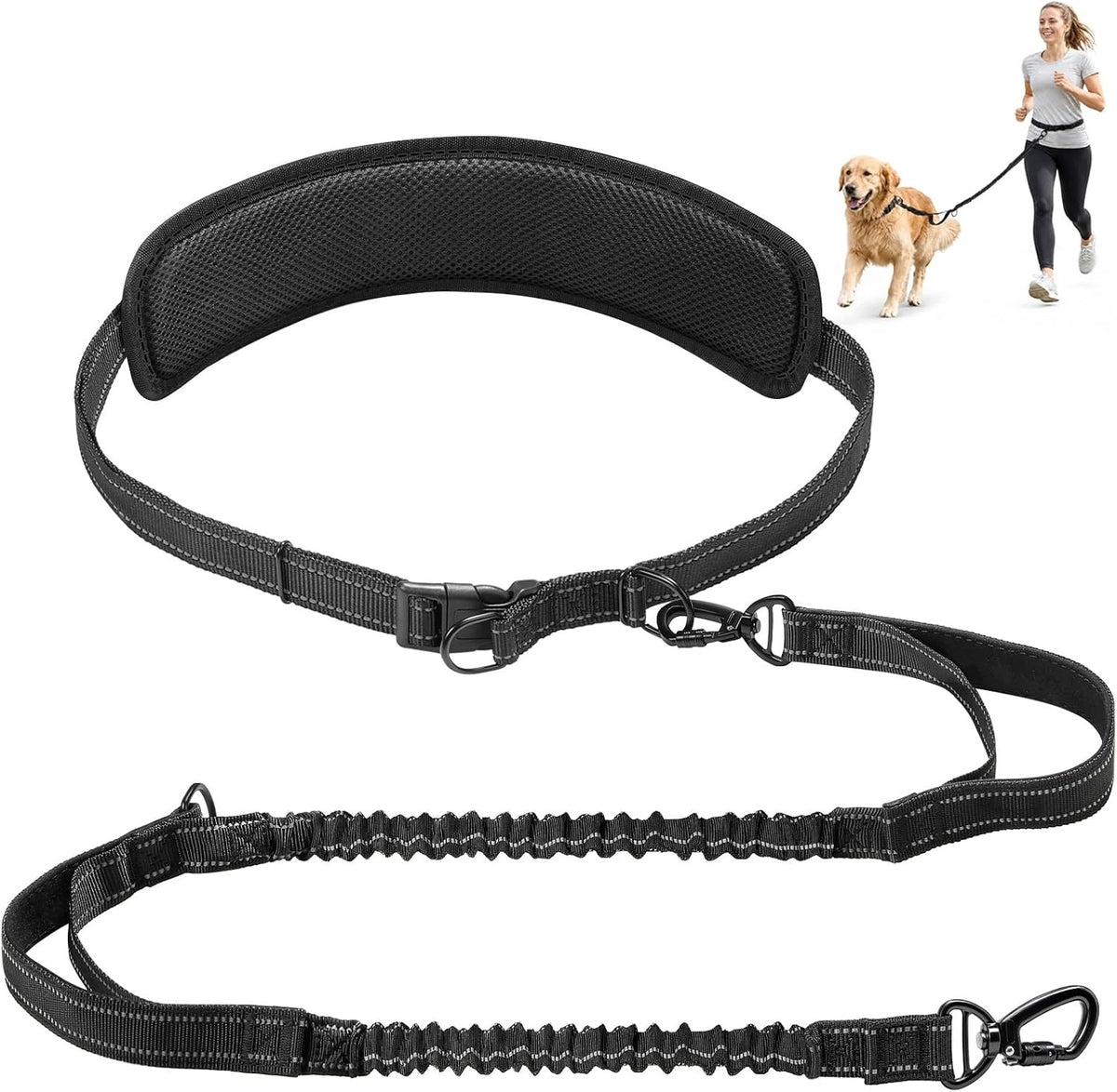 HIP BELT ELASTIC FOR RUNNING WITH DOG LONG LEASH