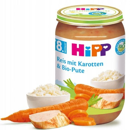 HIPP BIO TURKEY WITH RICE AND CARROTS 220G DINNER FOR CHILDREN FROM 8 MONTHS Age range from 8 months