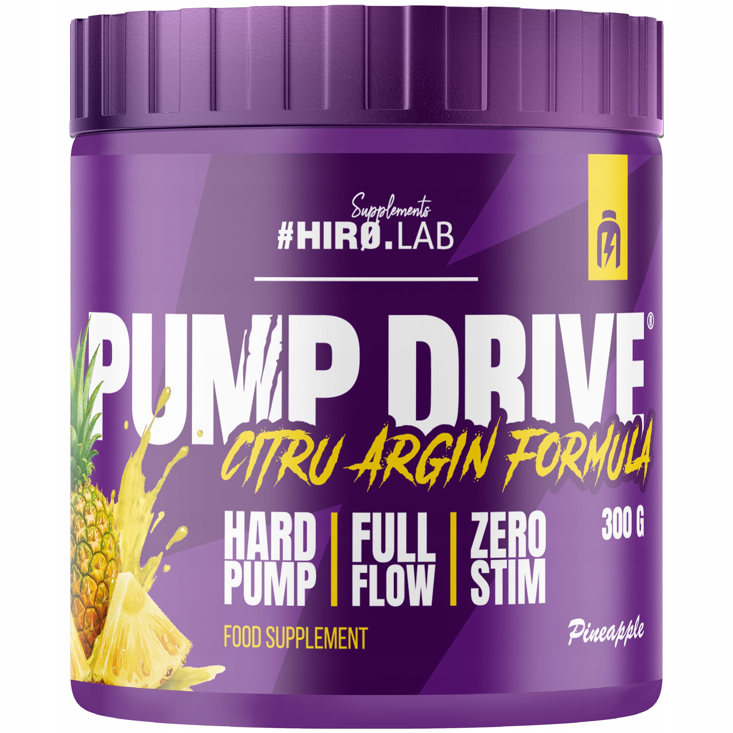 HIRO.LAB Pump Drive Pre-Workout Pineapple 300 g Expiration date not specified