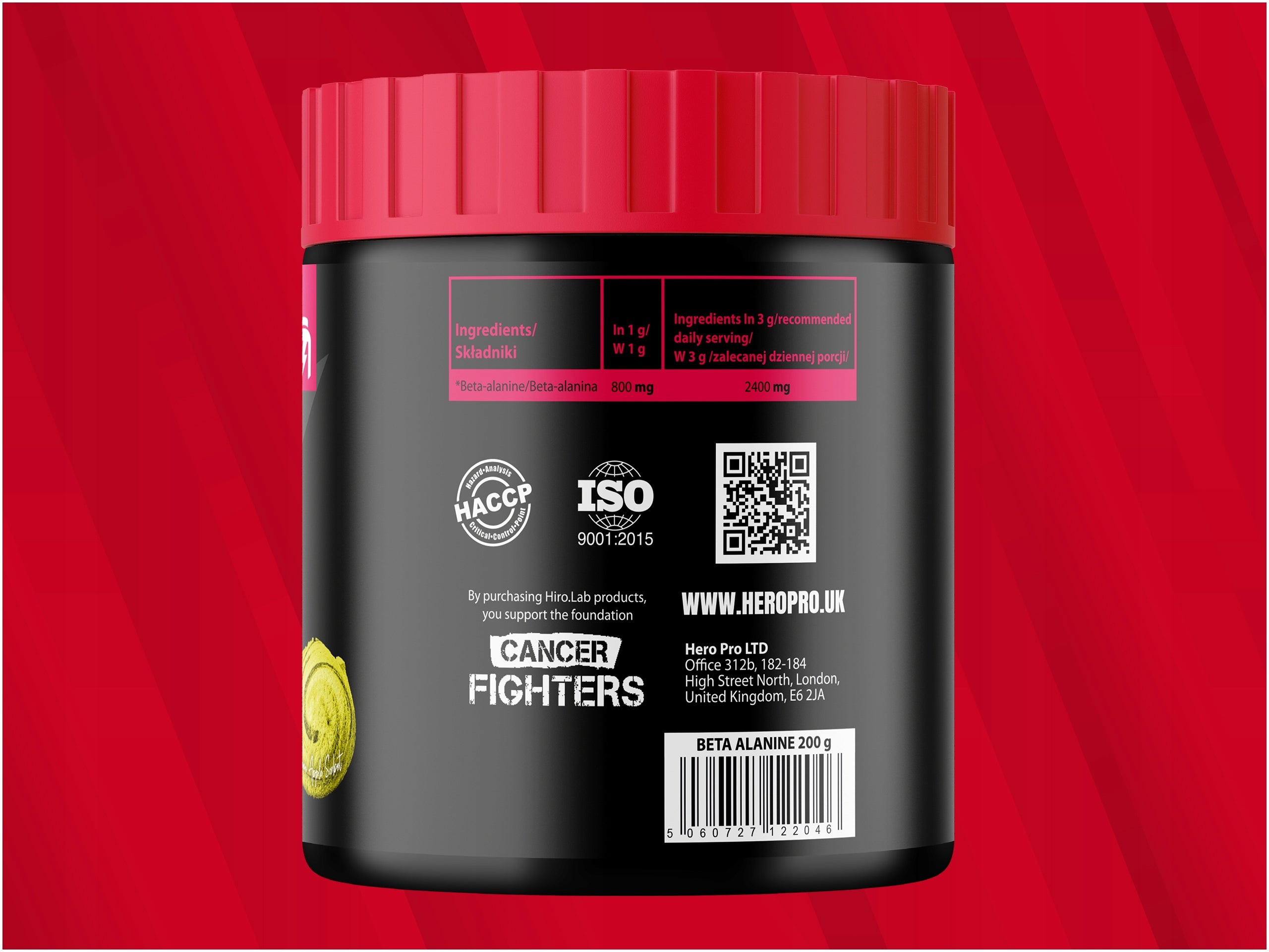 HIRO.LAB pre-workout supplement beta-alanine powder 200 g 200 ml Manufacturer code 1000041075#259