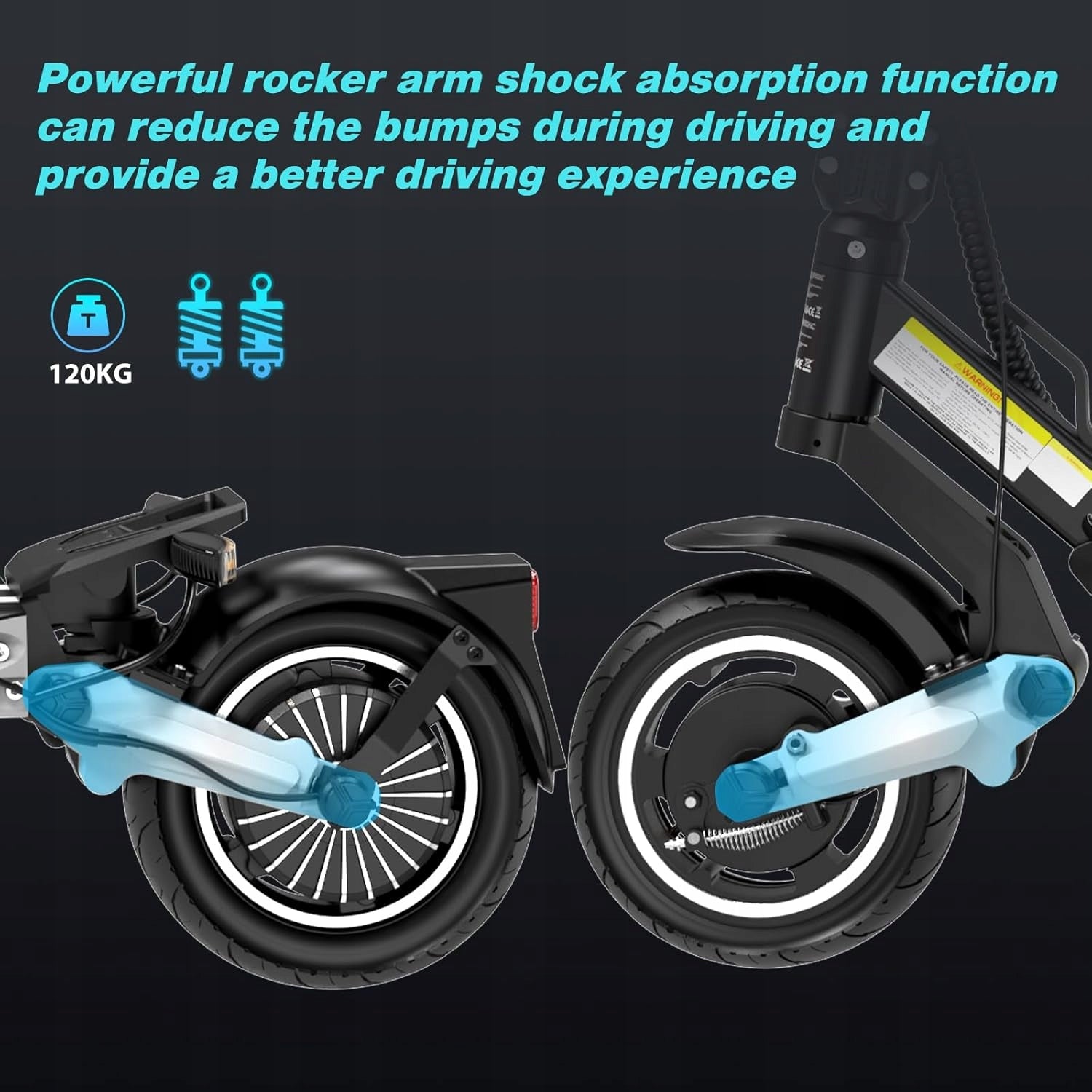 HITWAY H6 Electric Scooter Folding 500W Motor Range 70KM 15.6Ah 48V Battery Color black