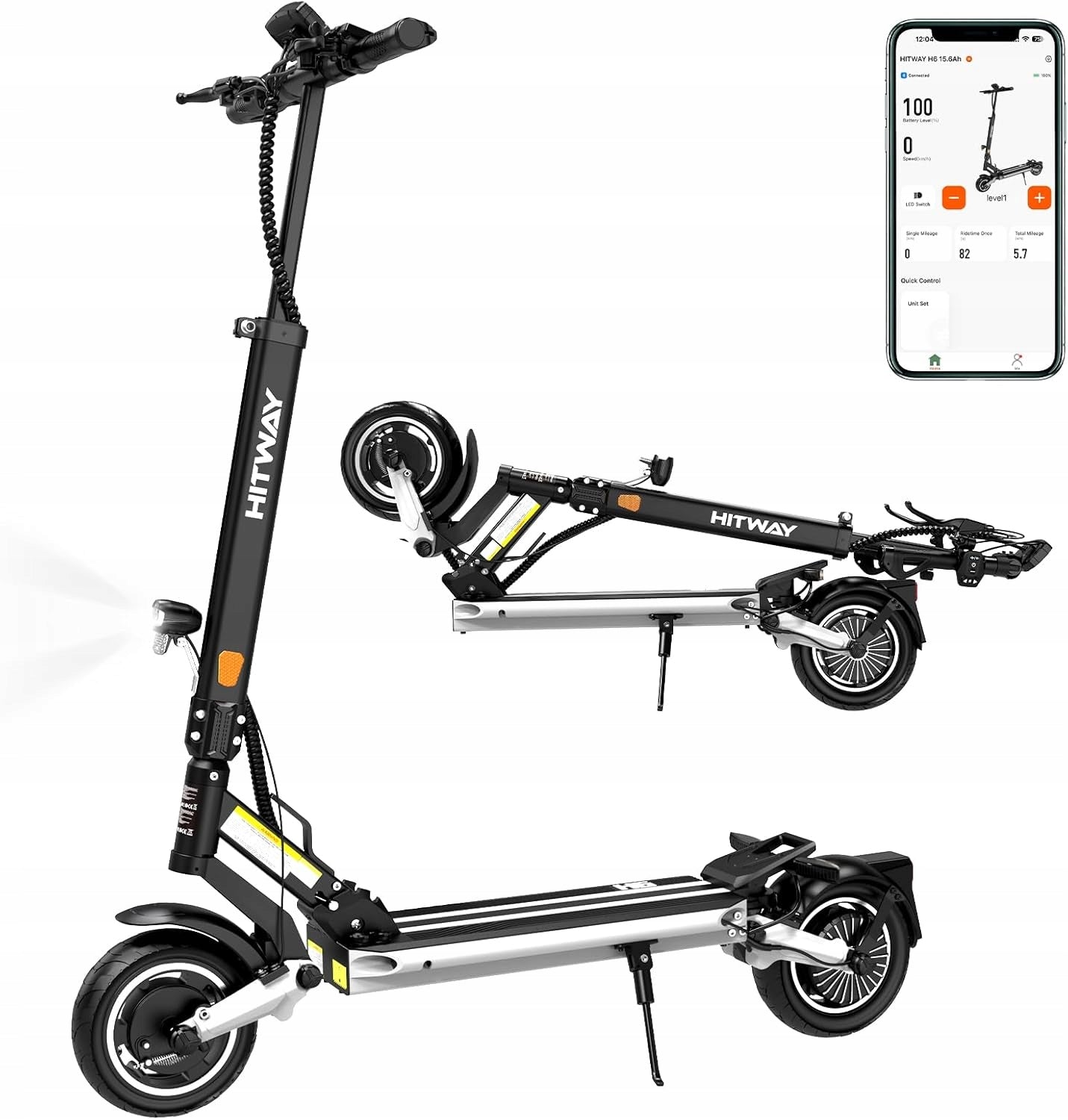 HITWAY H6 Electric Scooter Folding 500W Motor Range 70KM 15.6Ah 48V Battery