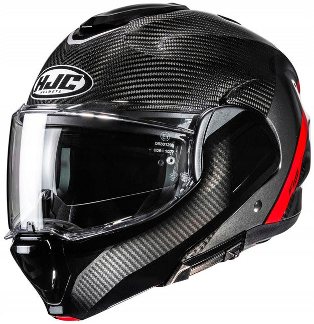 HJC F100 CARBON STAN BLACK RED MOTORCYCLE HELMET JAW M