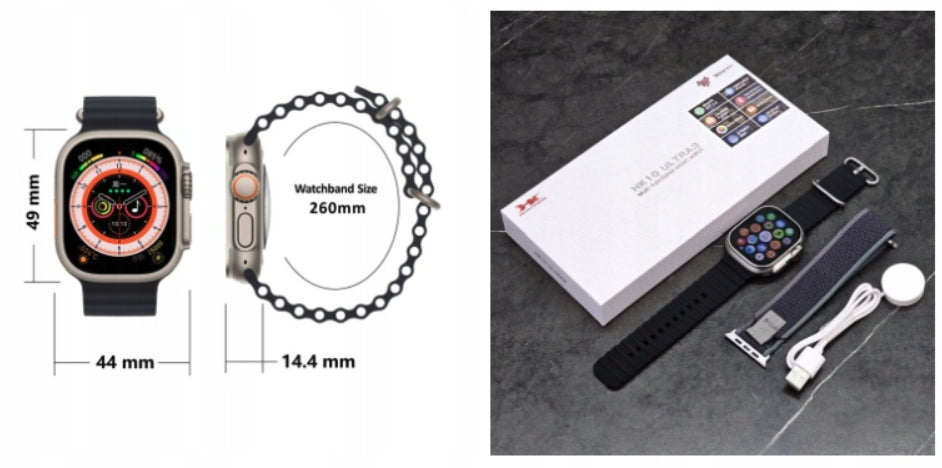 HK 10 Ultra 3 Smartwatch - Czarny z gumową paską, wodoodporny, Bluetooth Manufacturer code 5907333738769