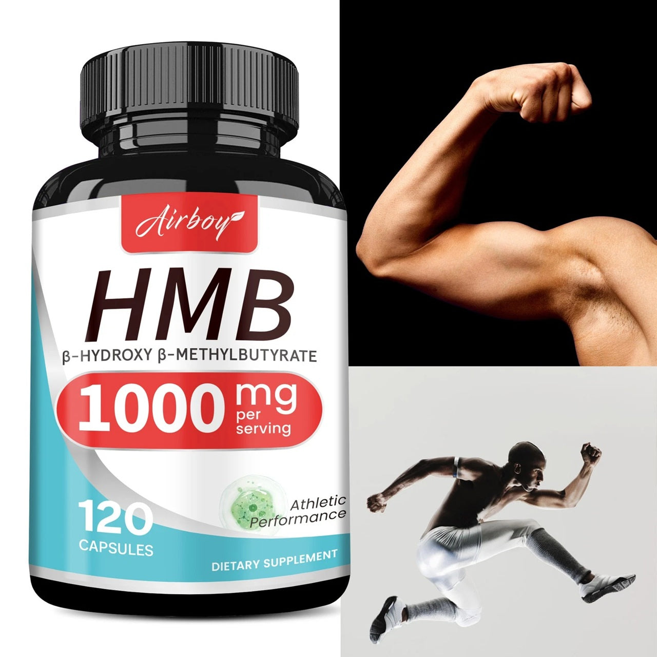 HMB 1000 mg capsules – Increase muscle strength and size, maintain coma health Packaging status original