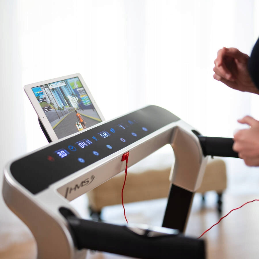 HMS Electric Training Treadmill Folding 12 km/h ZWIFT KINOMAP Measurements training duration distance speed pulse burned calories