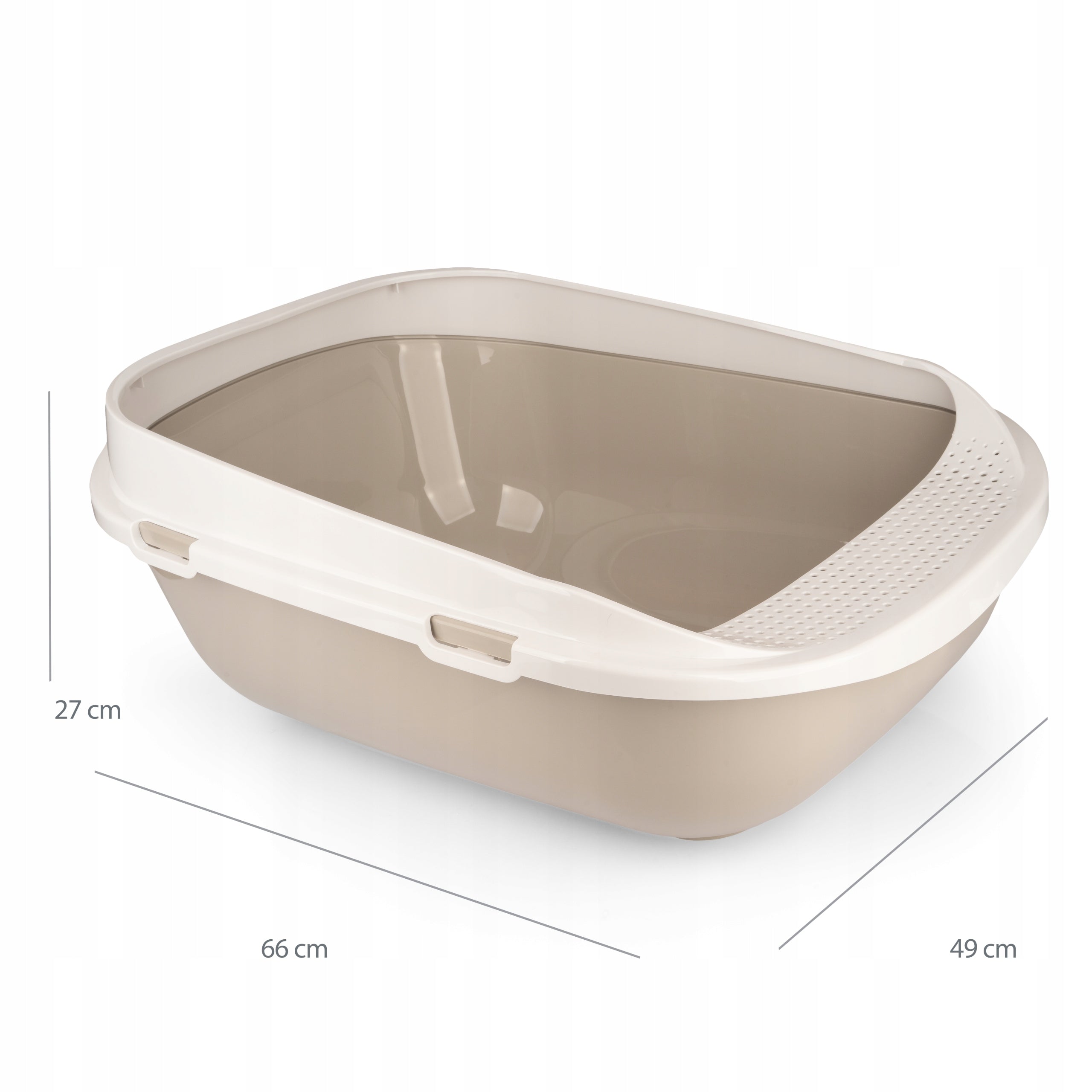 HOCKY CAT LITTER BOX OPEN LARGE LITTER TOILET FRAME WITH HOLES 66cm Trade name Kuweta dla Kota Mega Owalna z Ramką i Dziurkami