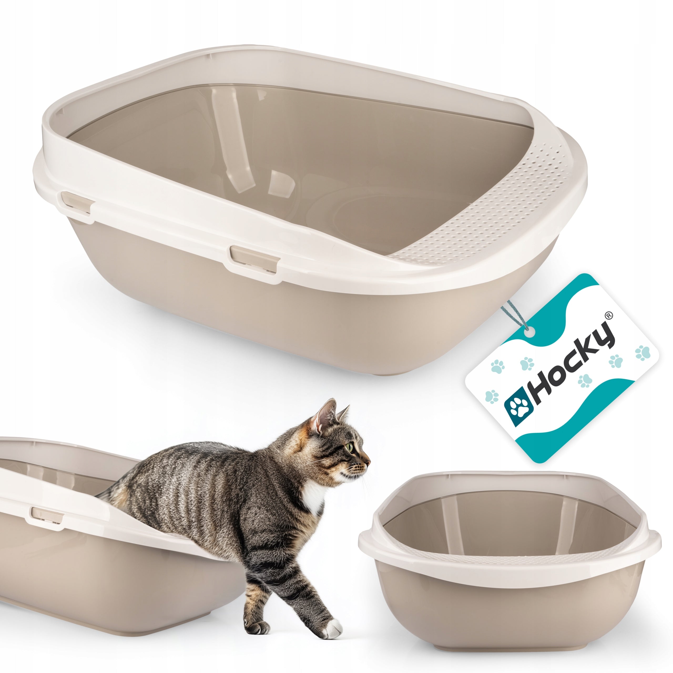 HOCKY CAT LITTER BOX OPEN LARGE LITTER TOILET FRAME WITH HOLES 66cm