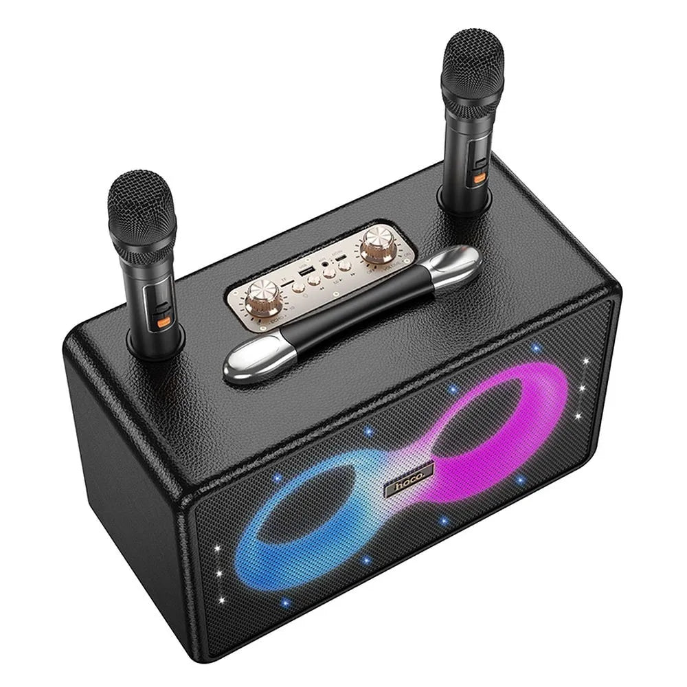 HOCO karaoke set wireless speaker + 2 x wireless LED microphone