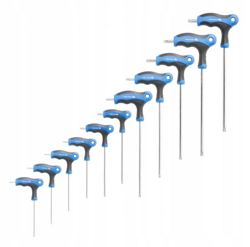 HOGERT HT1W881 TORX WRENCH SET type-T long T8-T45 Hogert 10pcs. Manufacturer code HT1W881