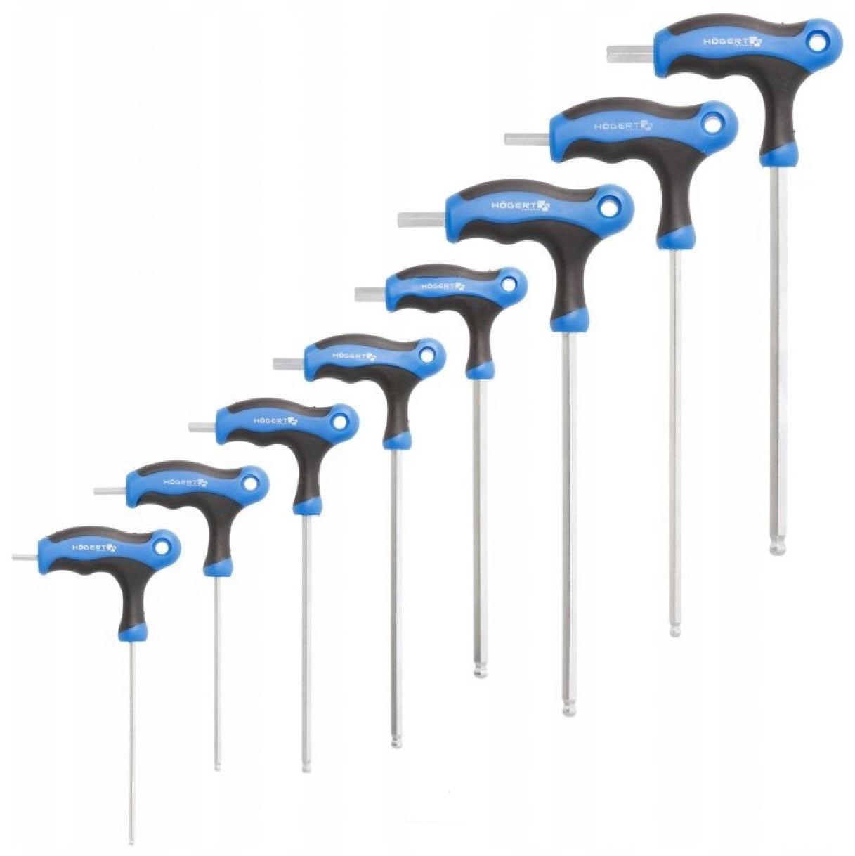 HOGERT Hexagon wrench set type-T with ball, long 8 pcs HT1W880