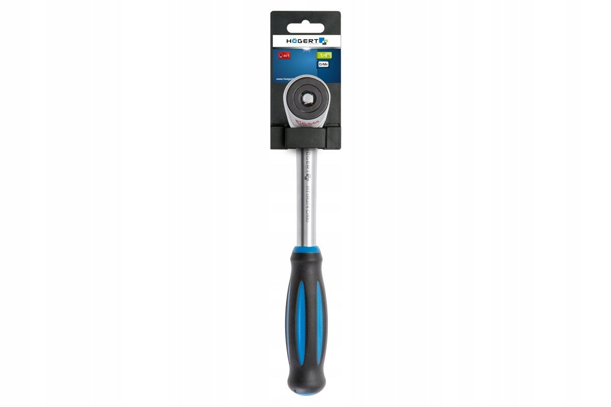 HOGERT Ratchet with 1/4" rotating handle, 60 teeth, CrMo HT1R374 Key type ratchet