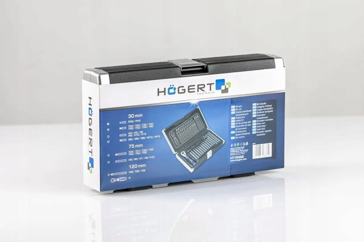 HOGERT Screwdriver bit set 10 mm with ratchet HT1R466 Brand Hoegert Technik