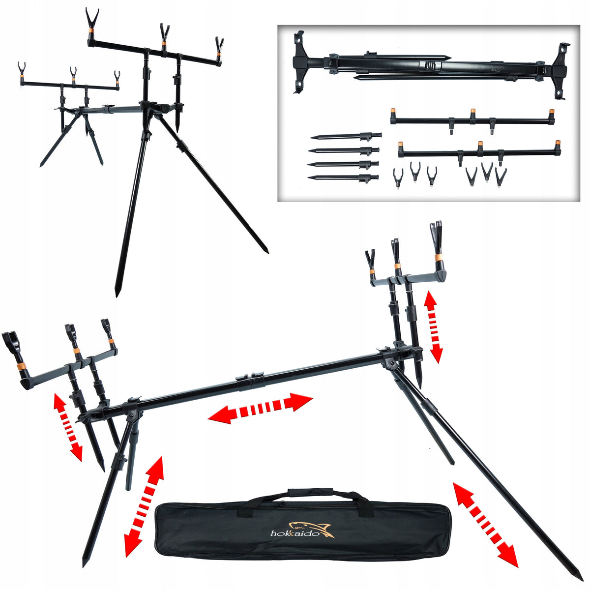 HOKKAIDO SKY ROD CARP STAND FOR TRIPOD FOR 3 RODS