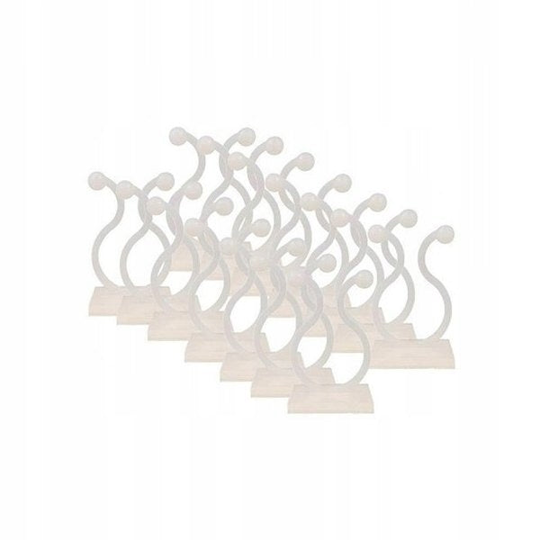 HOLDER CLIP HOOK FOR ATTACHING PLANT CREEPERS SET OF 10PCS SELF-ADHESIVE Color white