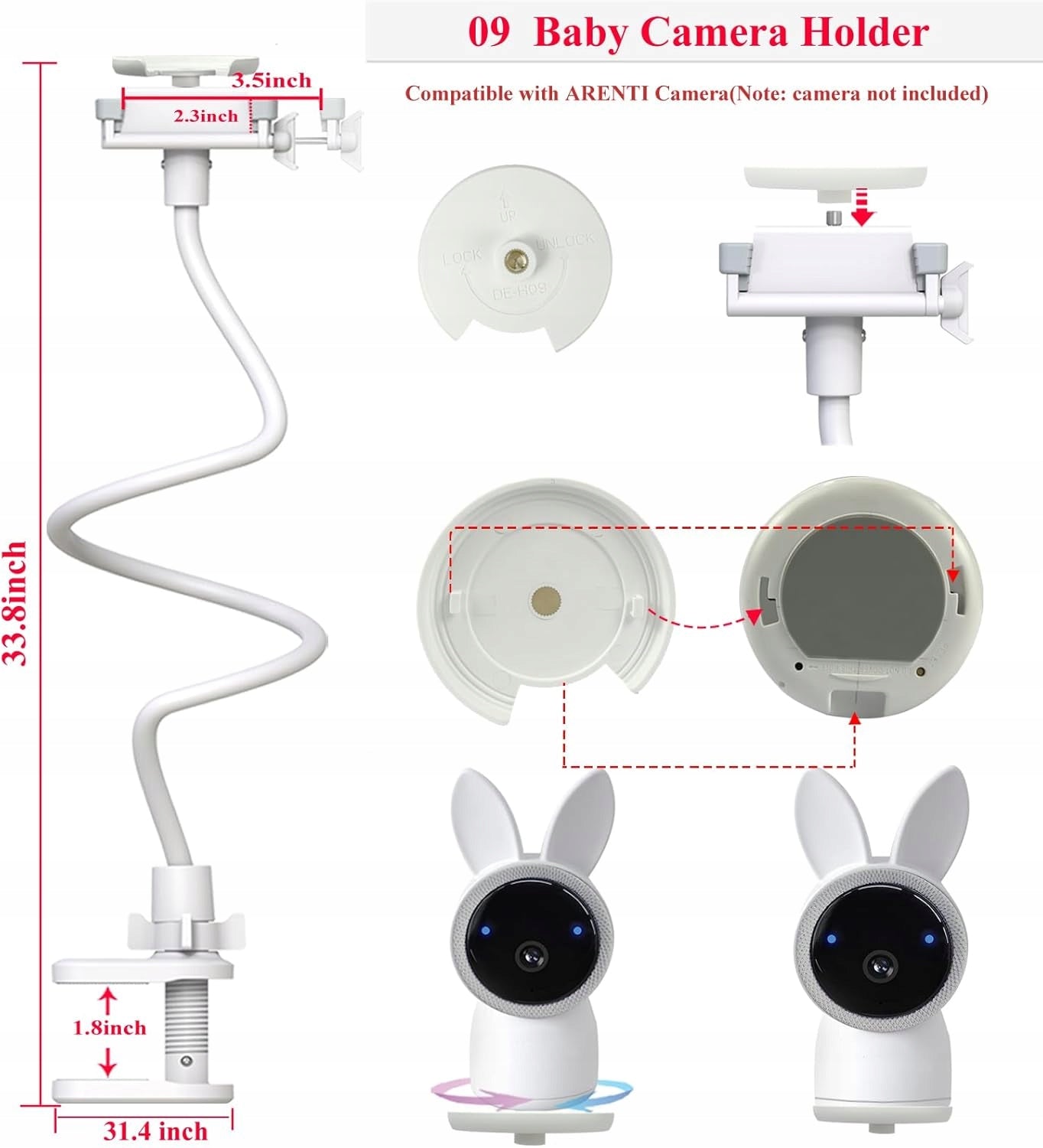 HOLDER FOR ELECTRONIC NANNY ARENTI 2K/3MP STAND FOR ELECTRONIC NANNY EAN (GTIN) 8445613910261