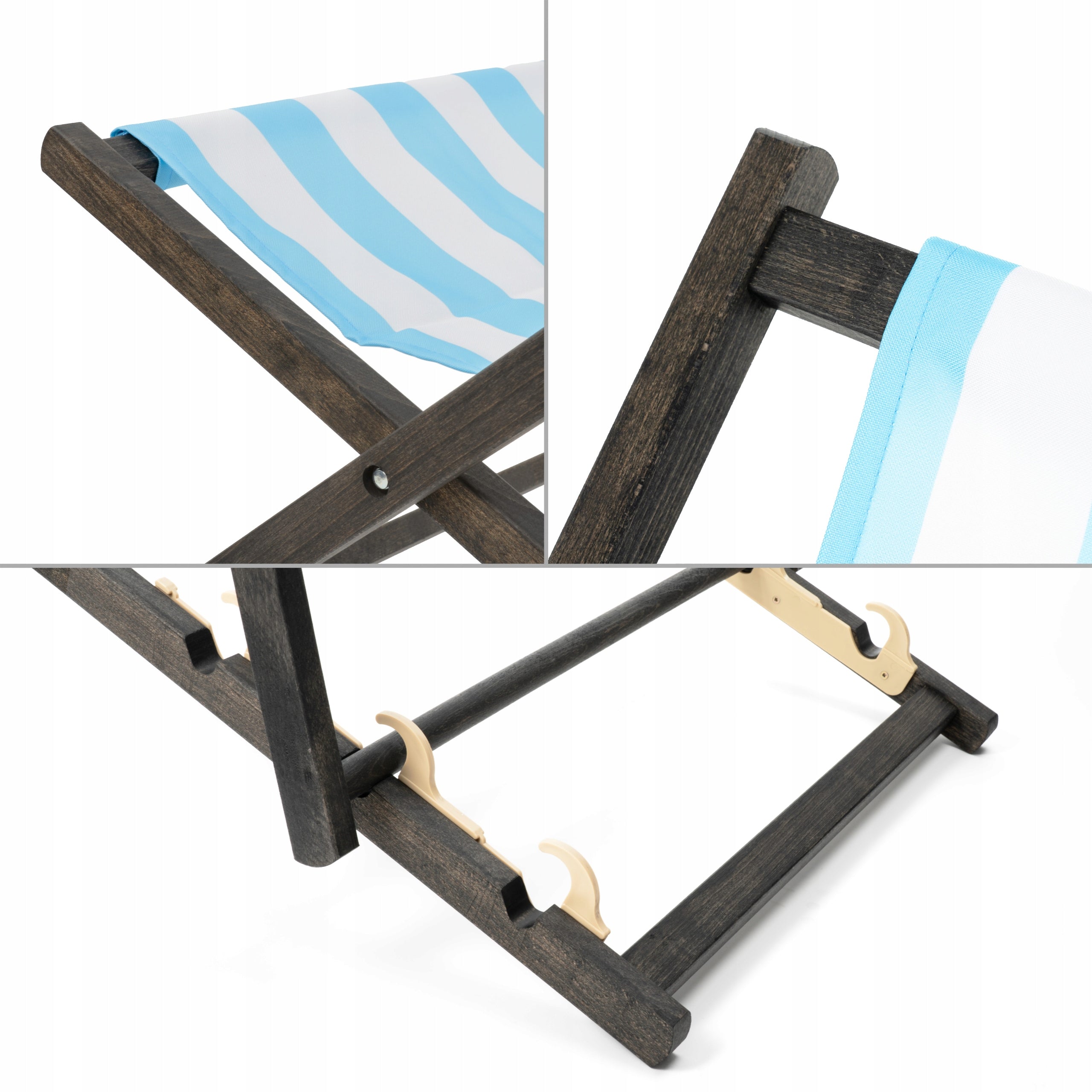 HOLIDAY STRIPED GARDEN SUN LOUNGER WOODEN FOLDING BEACH CHAIR FOR BALCONY Manufacturer code PAK4217