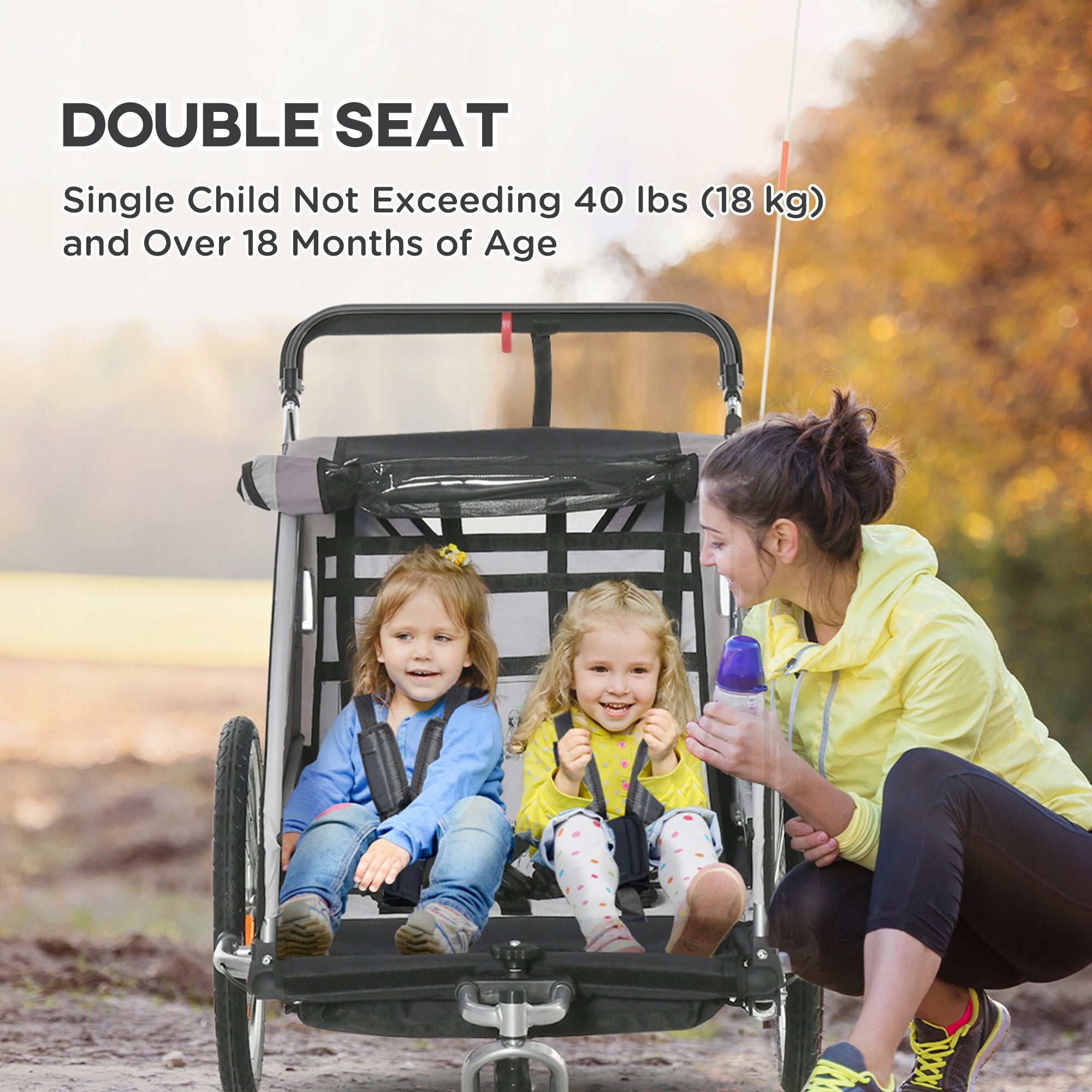 HOMCOM 2-in-1 Children's trailer, foldable, with detachable wheel Manufacturer code 440-026V00GY