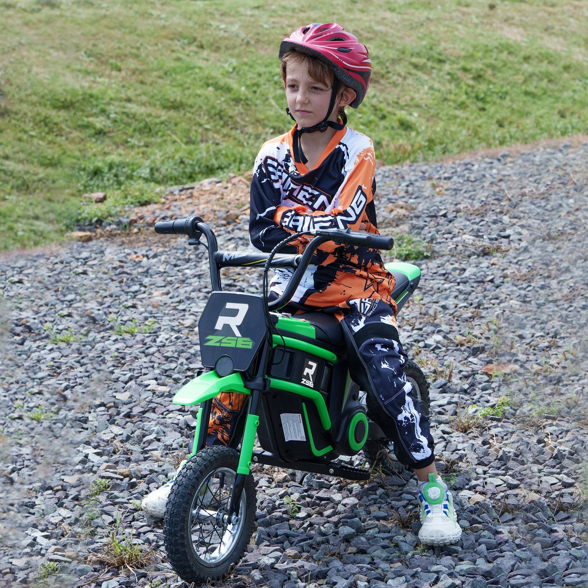 HOMCOM Children's electric motorcycle 12V, 8-16 km/h, Green Brand Homcom