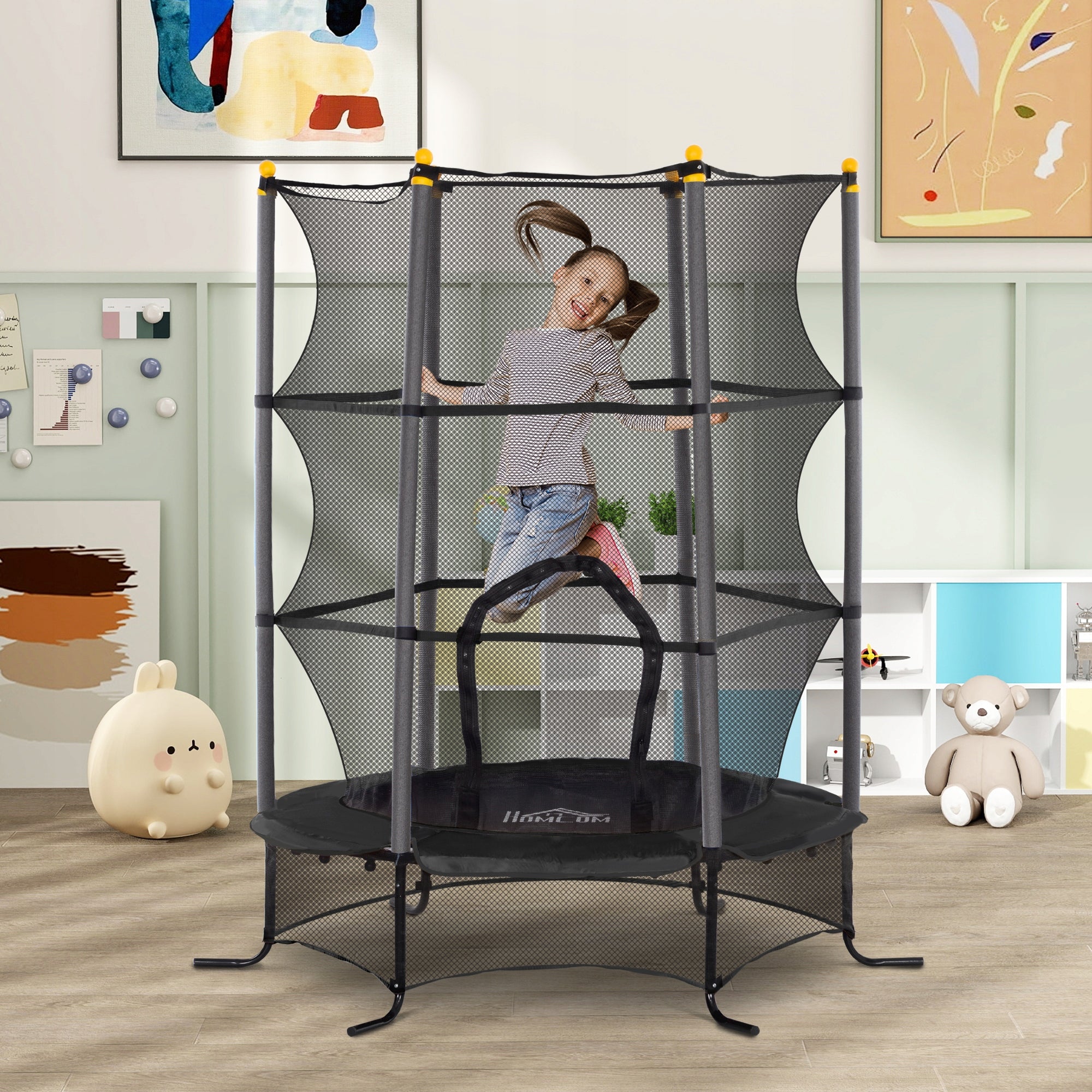 HOMCOM Children's trampoline Ø163 cm, black, 3-10 years old Packaging status original